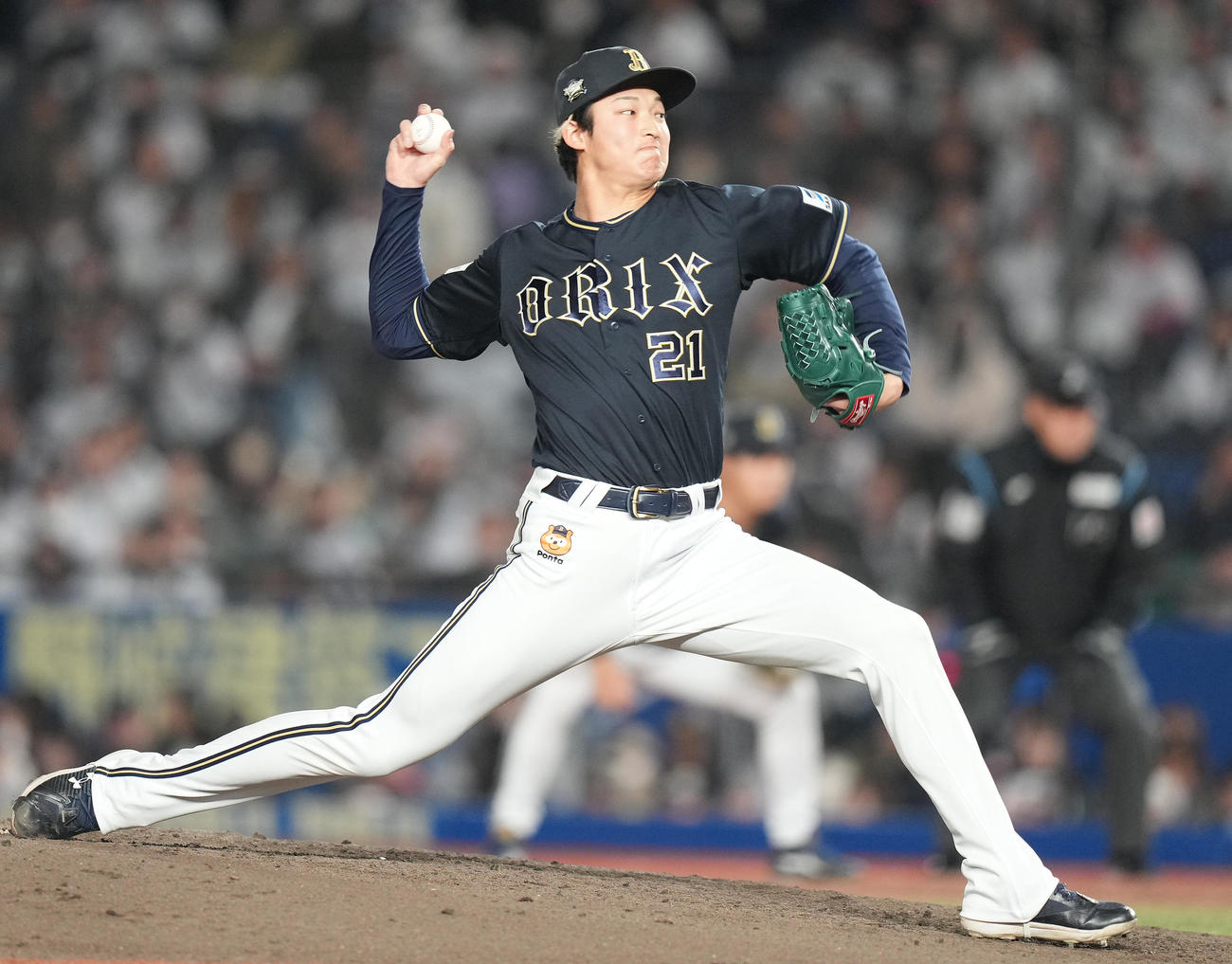 オリックス山崎颯一郎（2024年4月5日撮影）