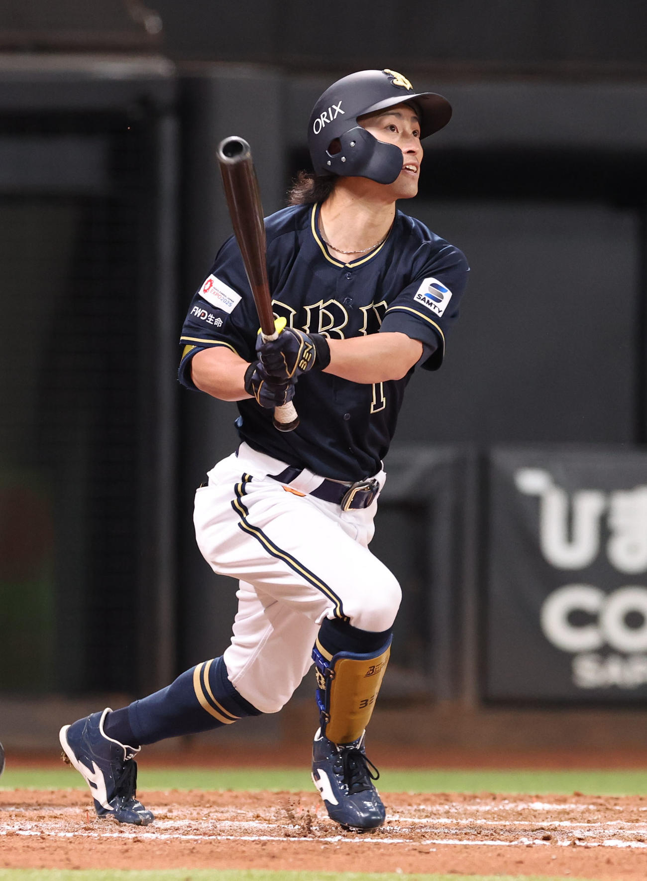 日本ハム対オリックス　8回表オリックス無死満塁、福田は同点となる満塁本塁打を放つ（撮影・佐藤翔太）