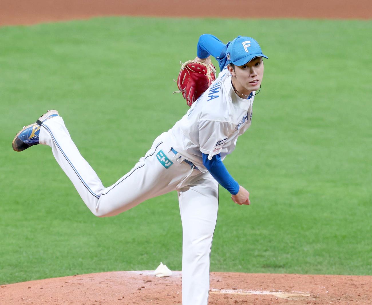 日本ハム対オリックス　6回途中まで無失点と好投した福島（撮影・黒川智章）