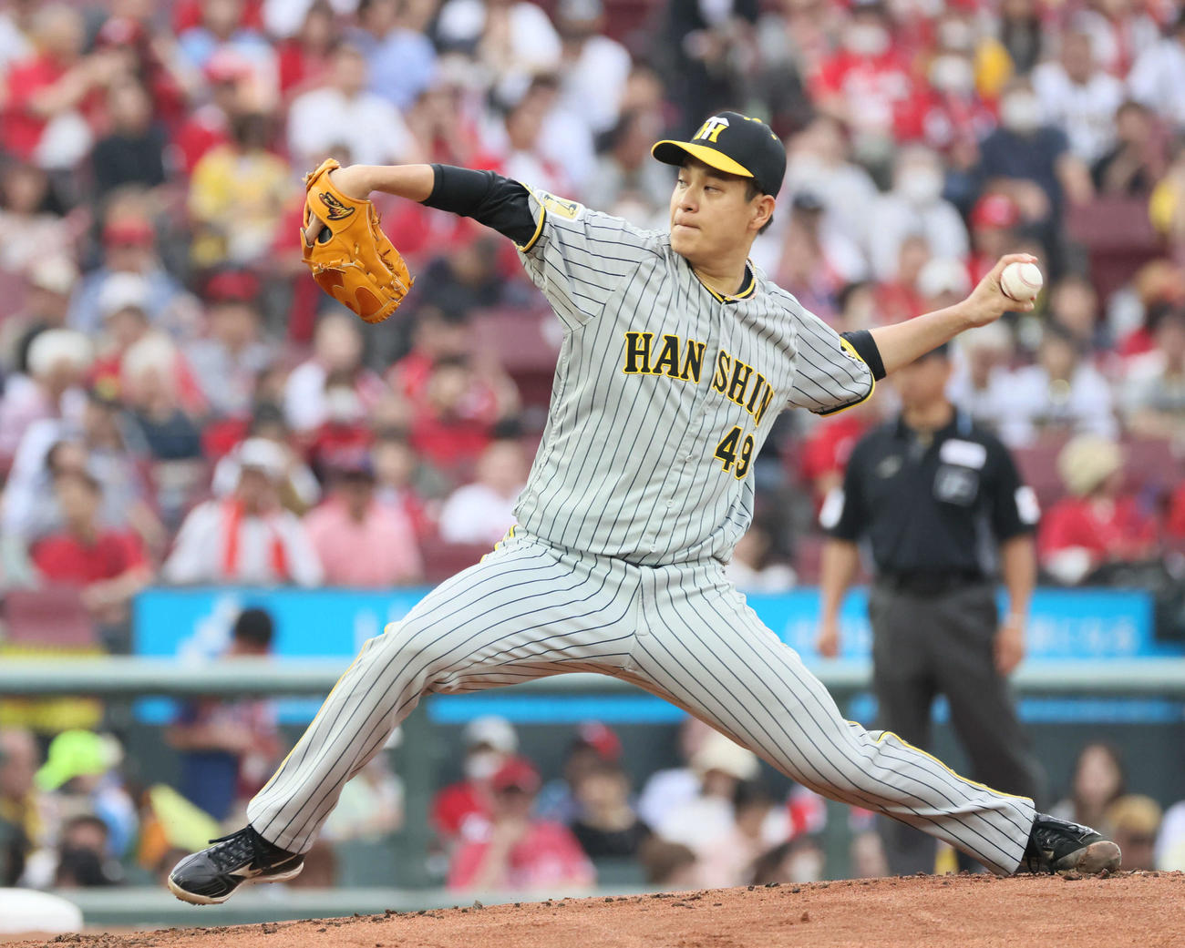 広島対阪神　力投する阪神先発の大竹（撮影・加藤孝規）