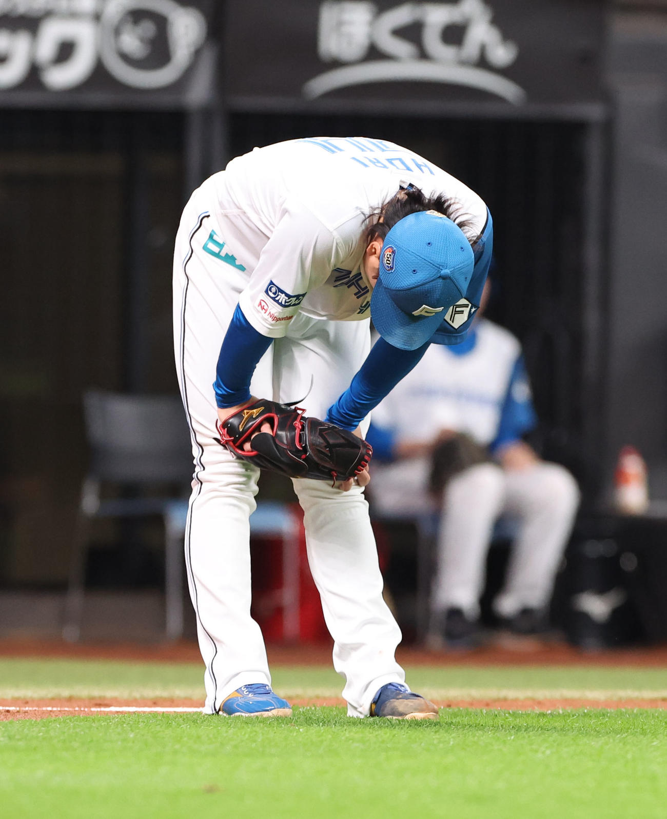 日本ハム対オリックス　8回表オリックス無死満塁、福田に同点となる満塁本塁打を許した堀（撮影・佐藤翔太）