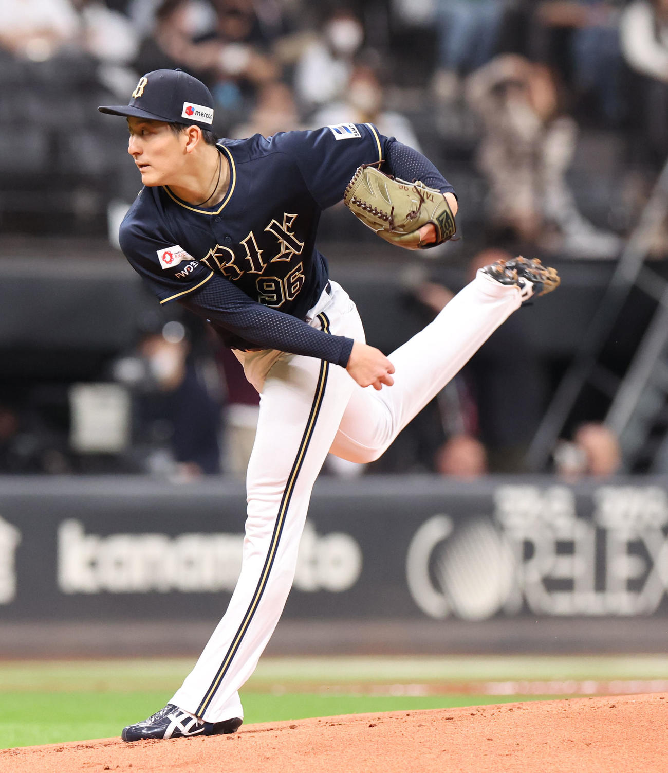 日本ハム対オリックス　オリックス先発の高島（撮影・佐藤翔太）