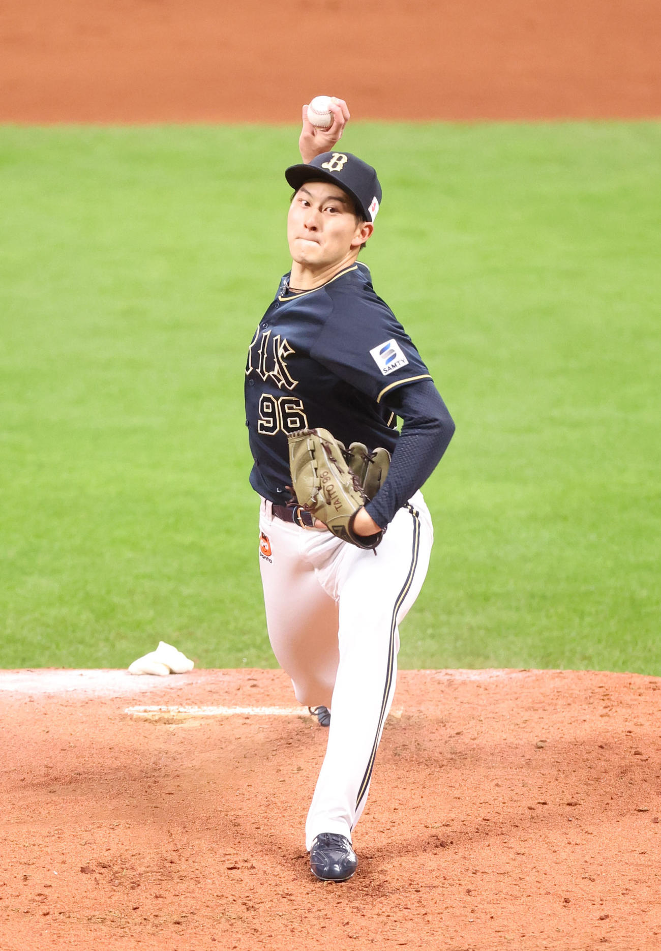 日本ハム対オリックス　力投するオリックス先発の高島（撮影・佐藤翔太）