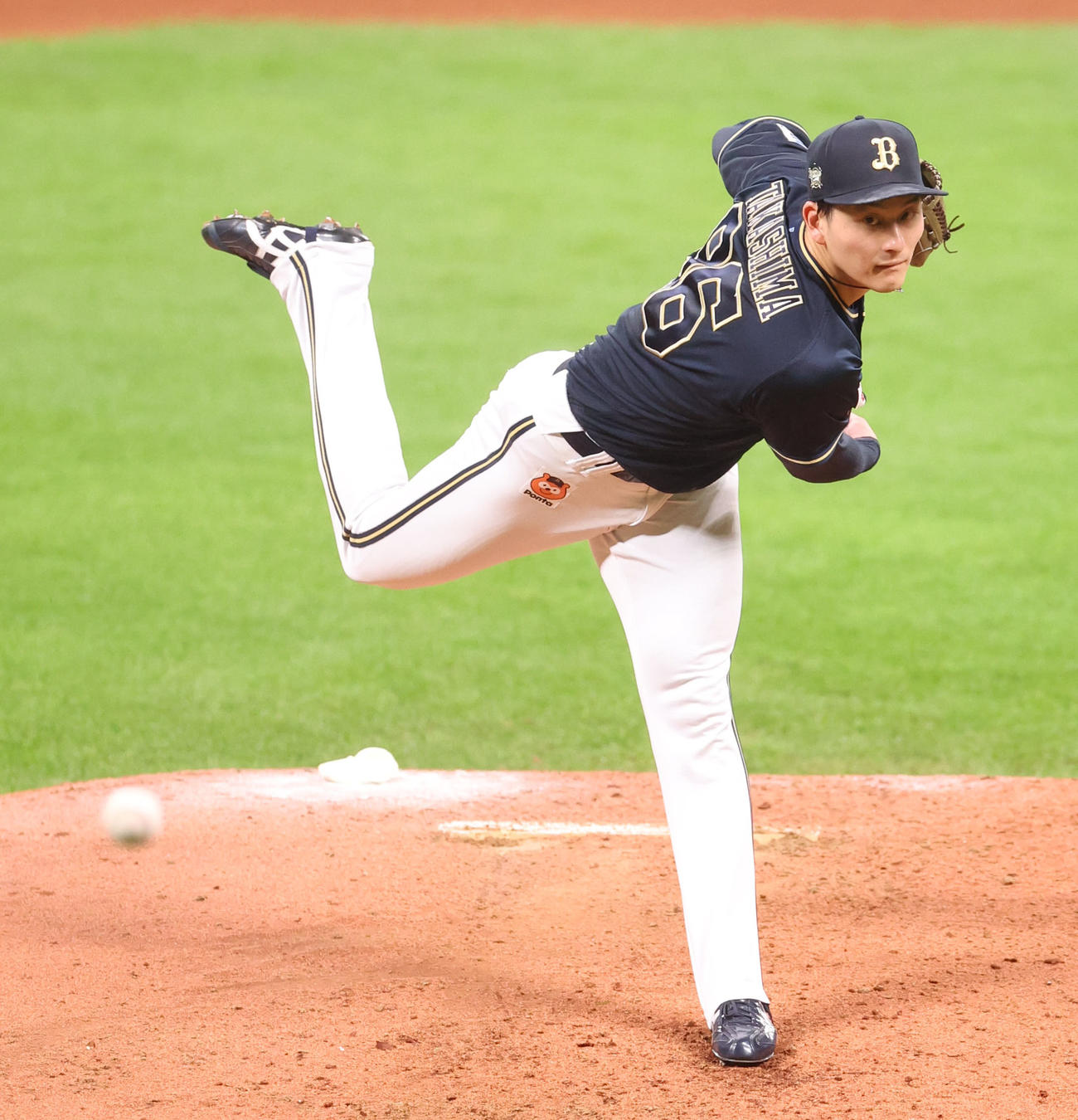 日本ハム対オリックス　力投するオリックス先発の高島（撮影・佐藤翔太）