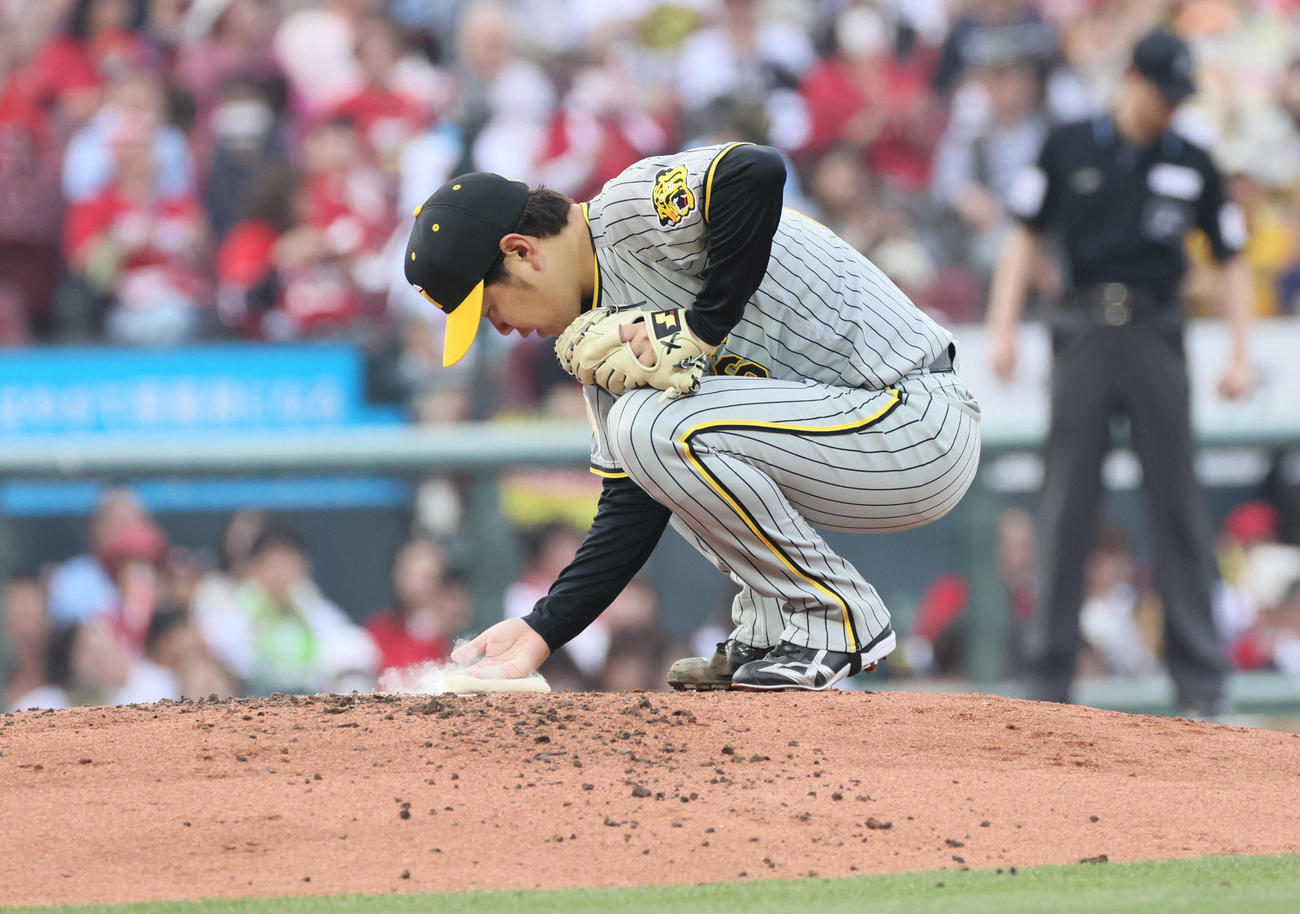 広島対阪神　阪神先発の西勇（撮影・加藤孝規）