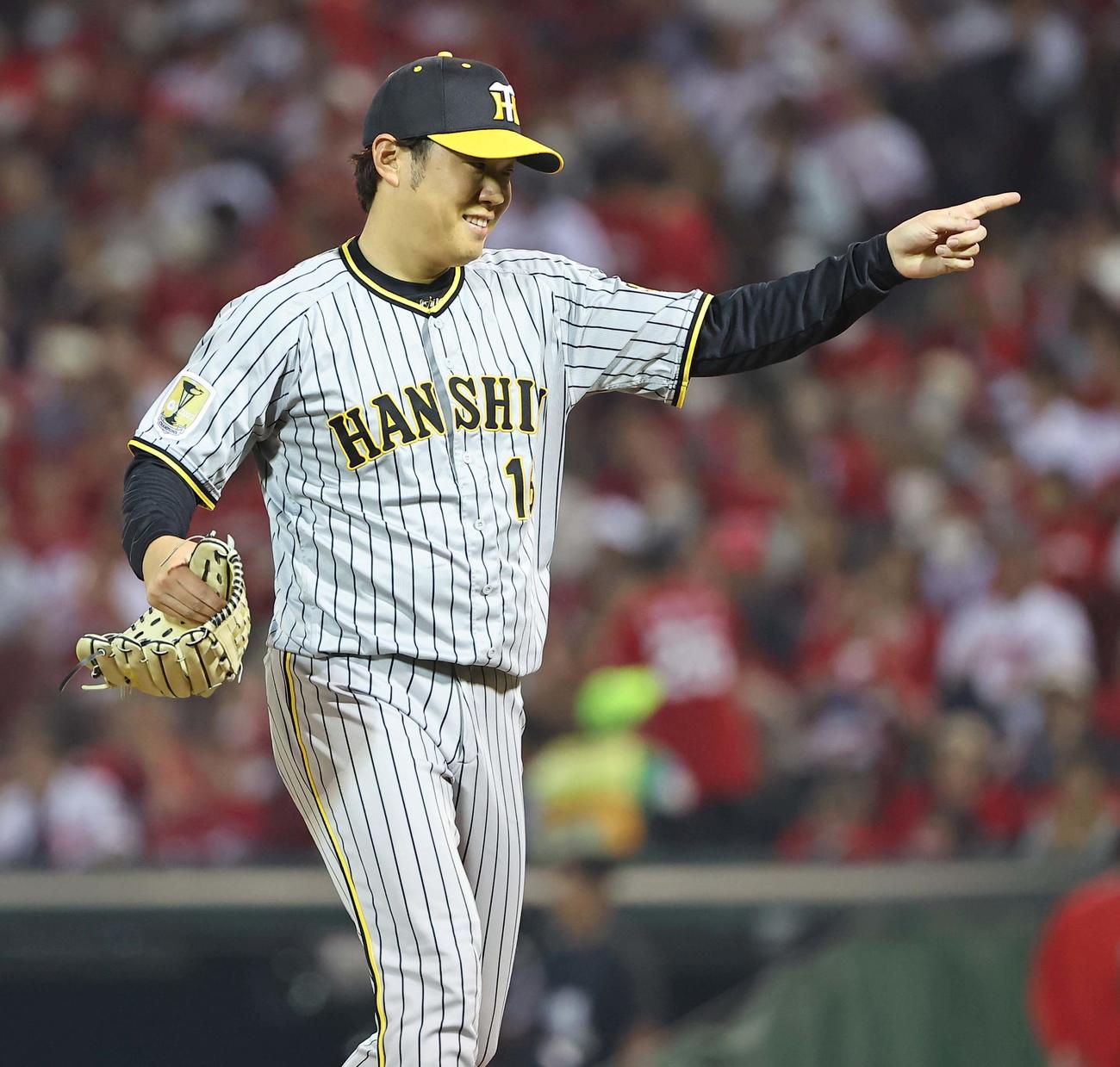 広島対阪神　6回無失点で降板する西勇（撮影・上田博志）