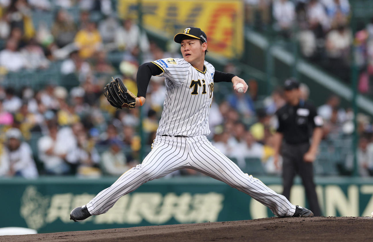 阪神対巨人　力投する阪神先発の及川（撮影・前田充）