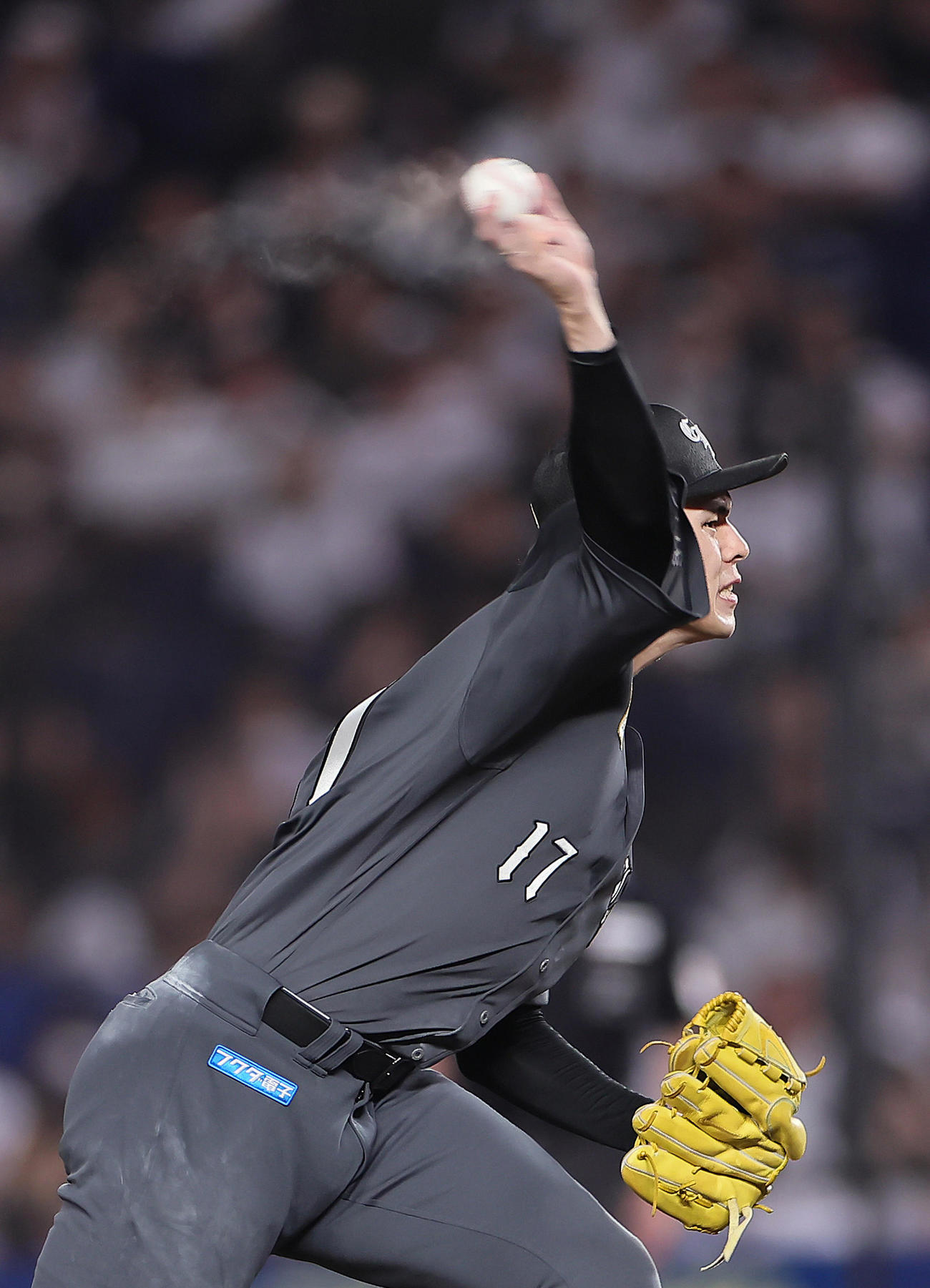 ロッテ対ソフトバンク　ロッテ先発の佐々木（撮影・足立雅史）