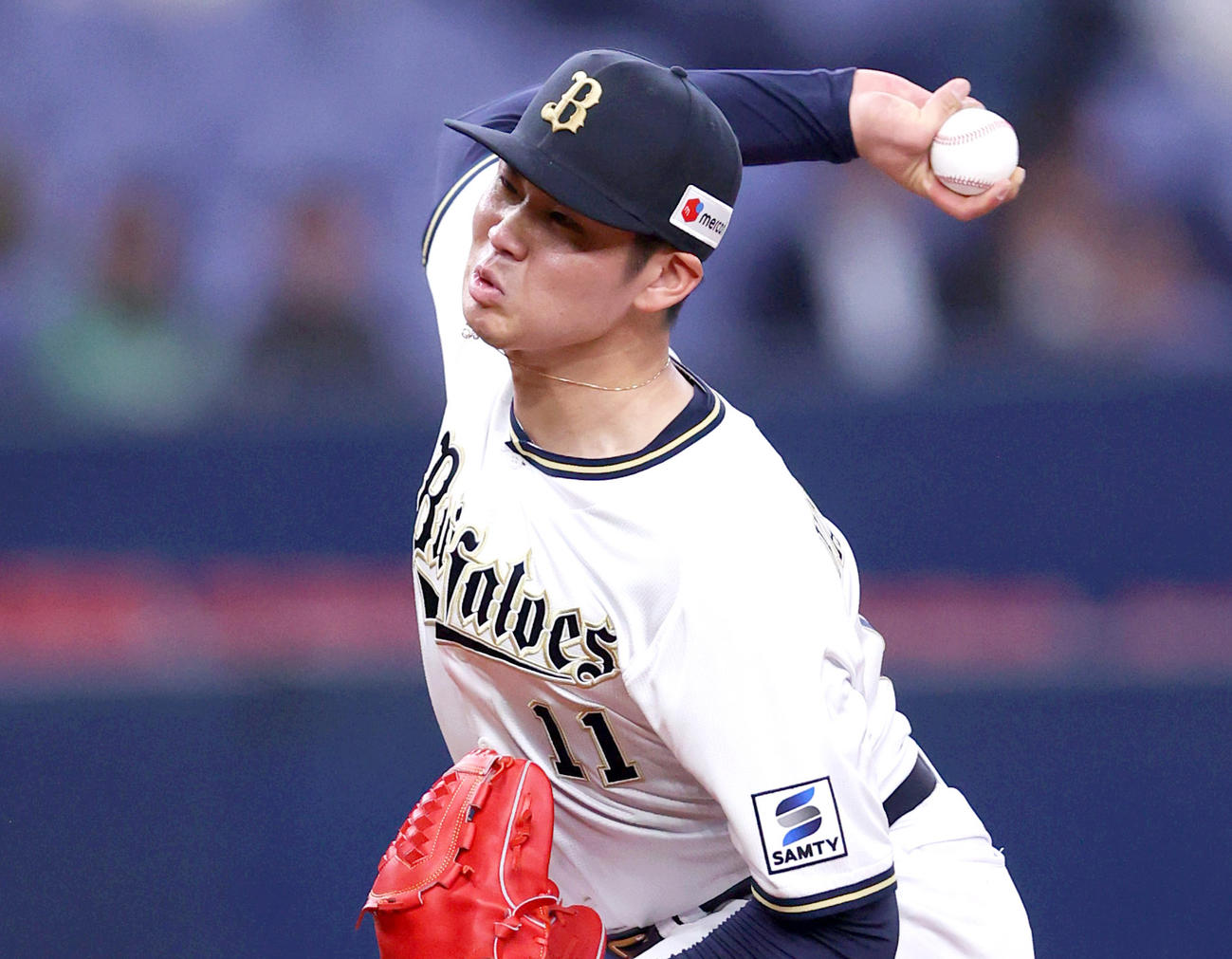 オリックス山下舜平大（2024年4月撮影）