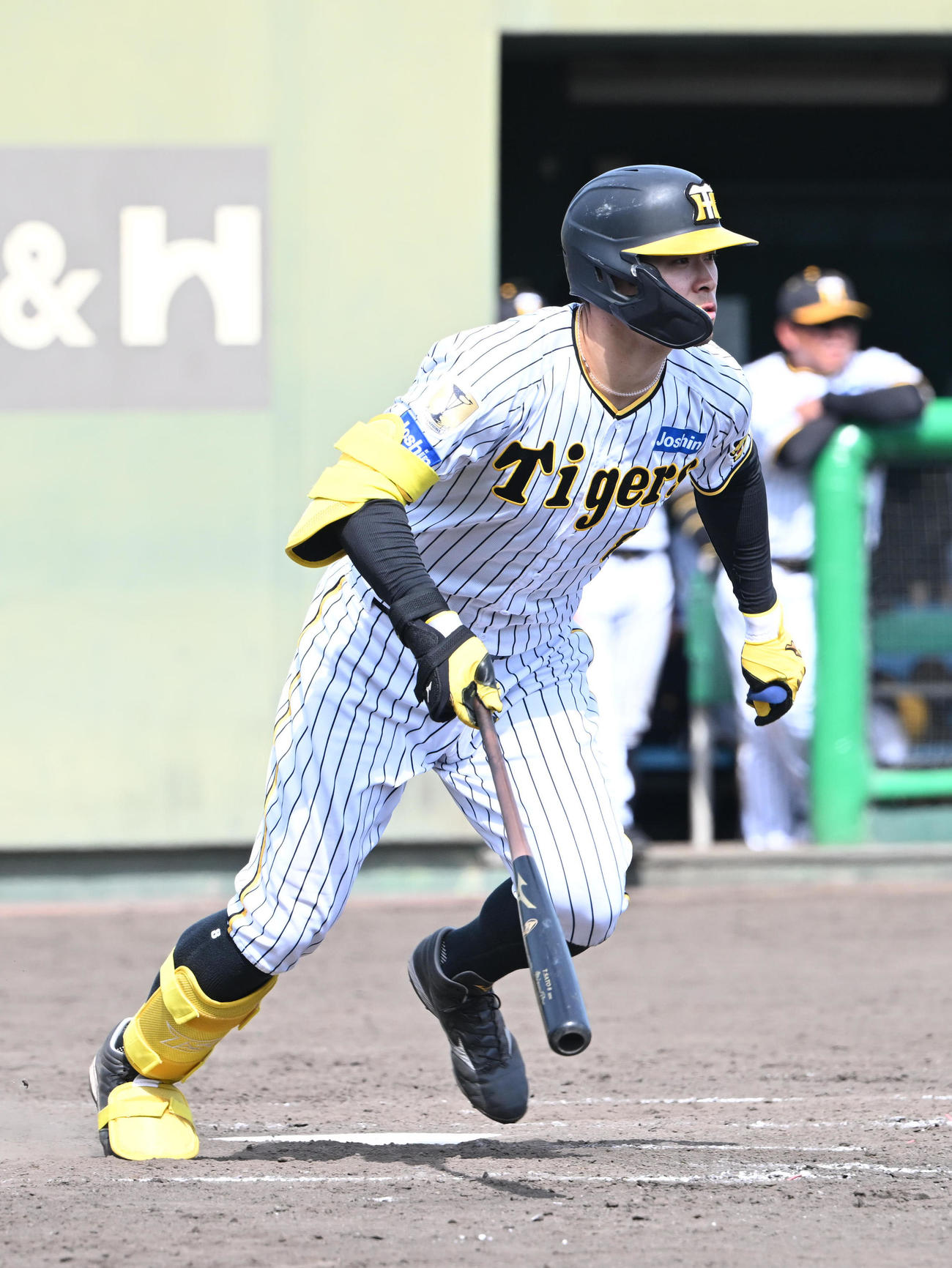 2軍阪神対オリックス　8回裏阪神1死、右前打を放つ佐藤（撮影・和賀正仁）