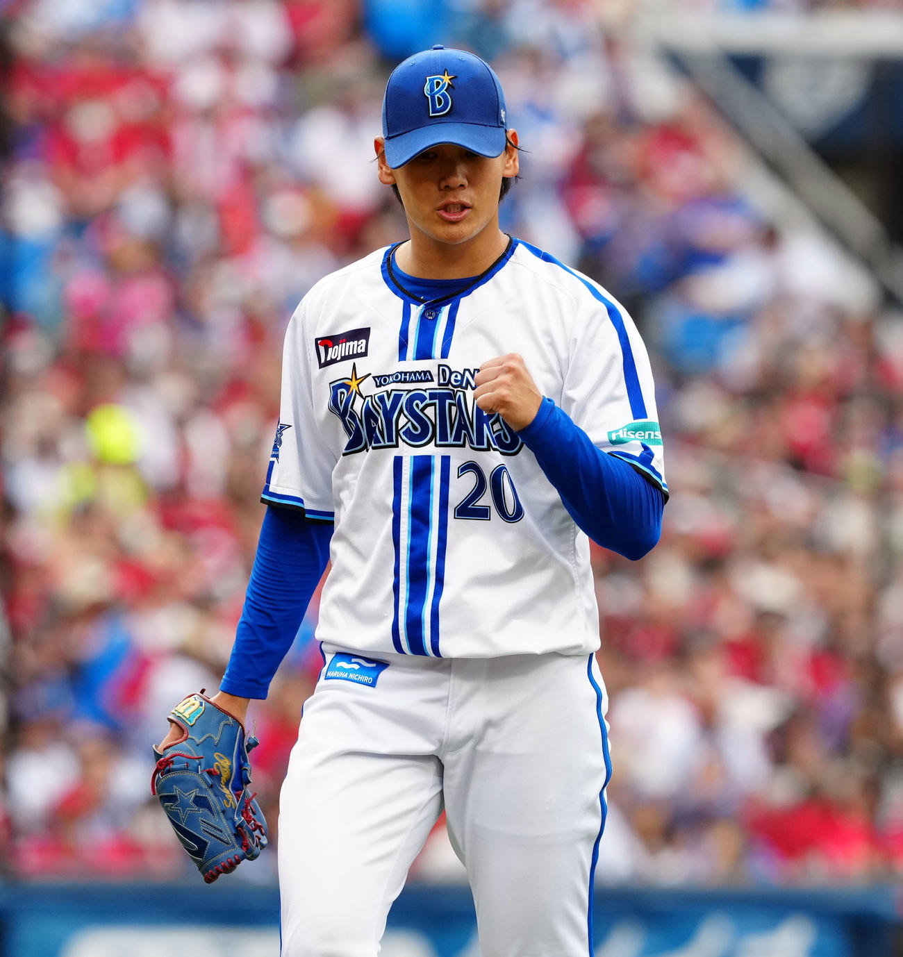 DeNA対広島　6回からマウンドに上がり2回を無失点に抑えたDeNA坂本（撮影・たえ見朱実）