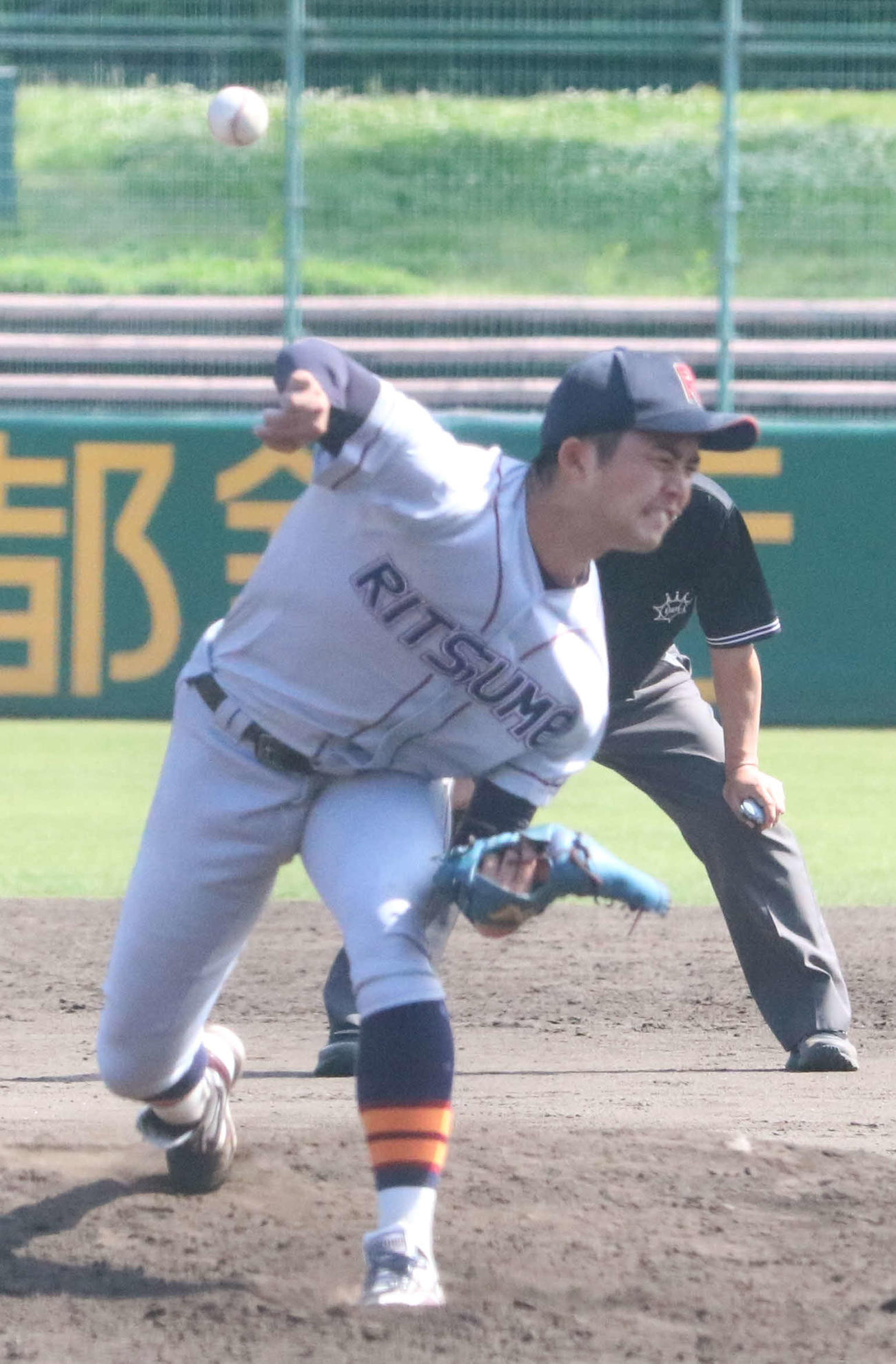 同大戦に先発した、立命大の浅野太聖投手