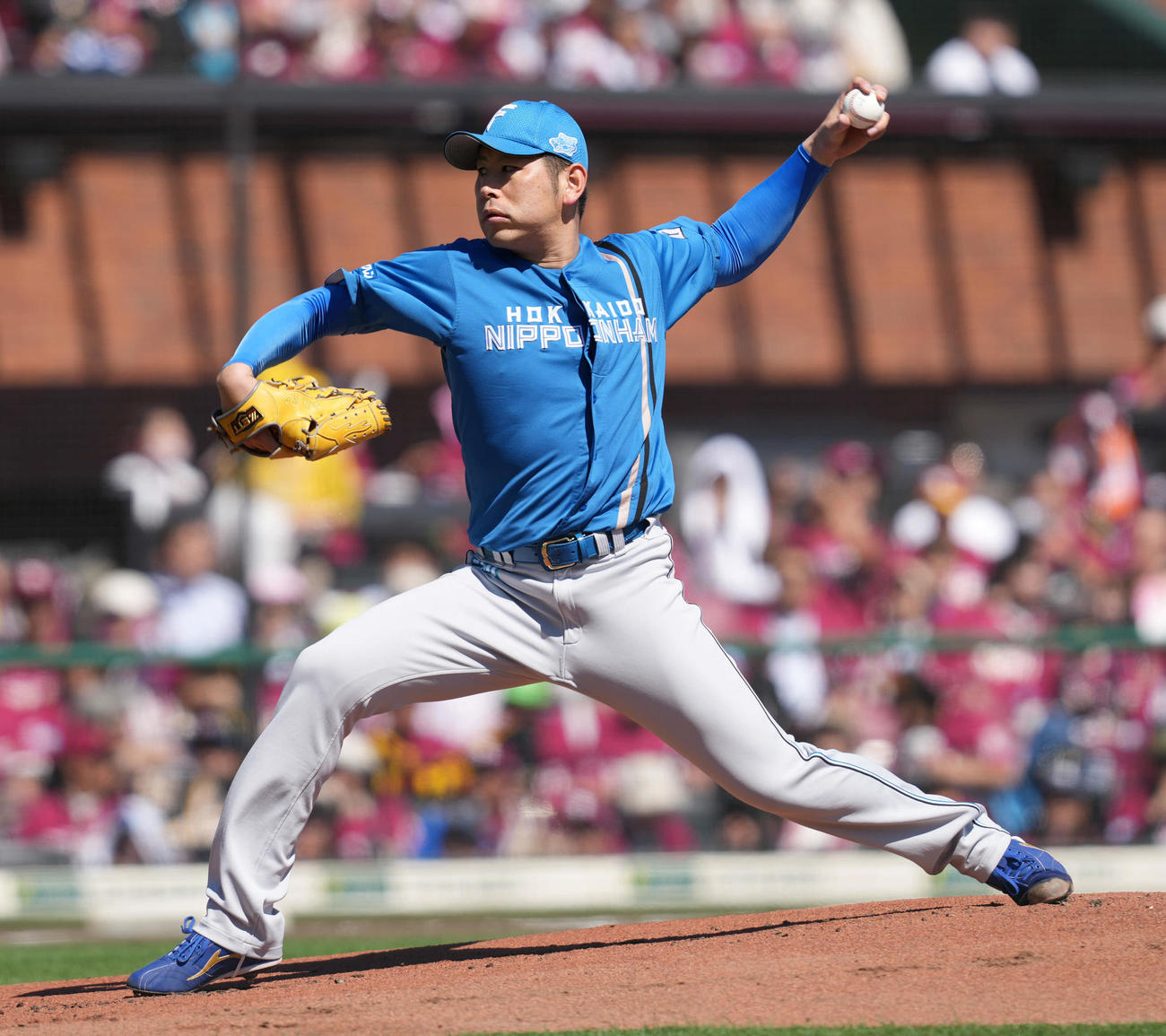 楽天対日本ハム　力投する日本ハム先発の加藤貴（撮影・井上学）