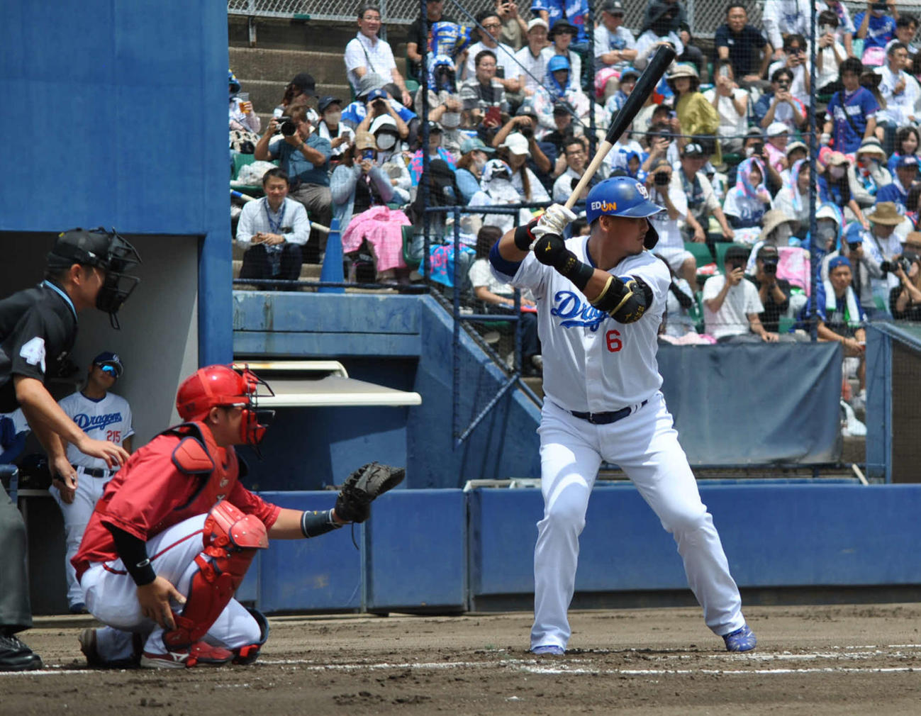 ウエスタン・リーグ広島戦で実戦復帰した中日中田