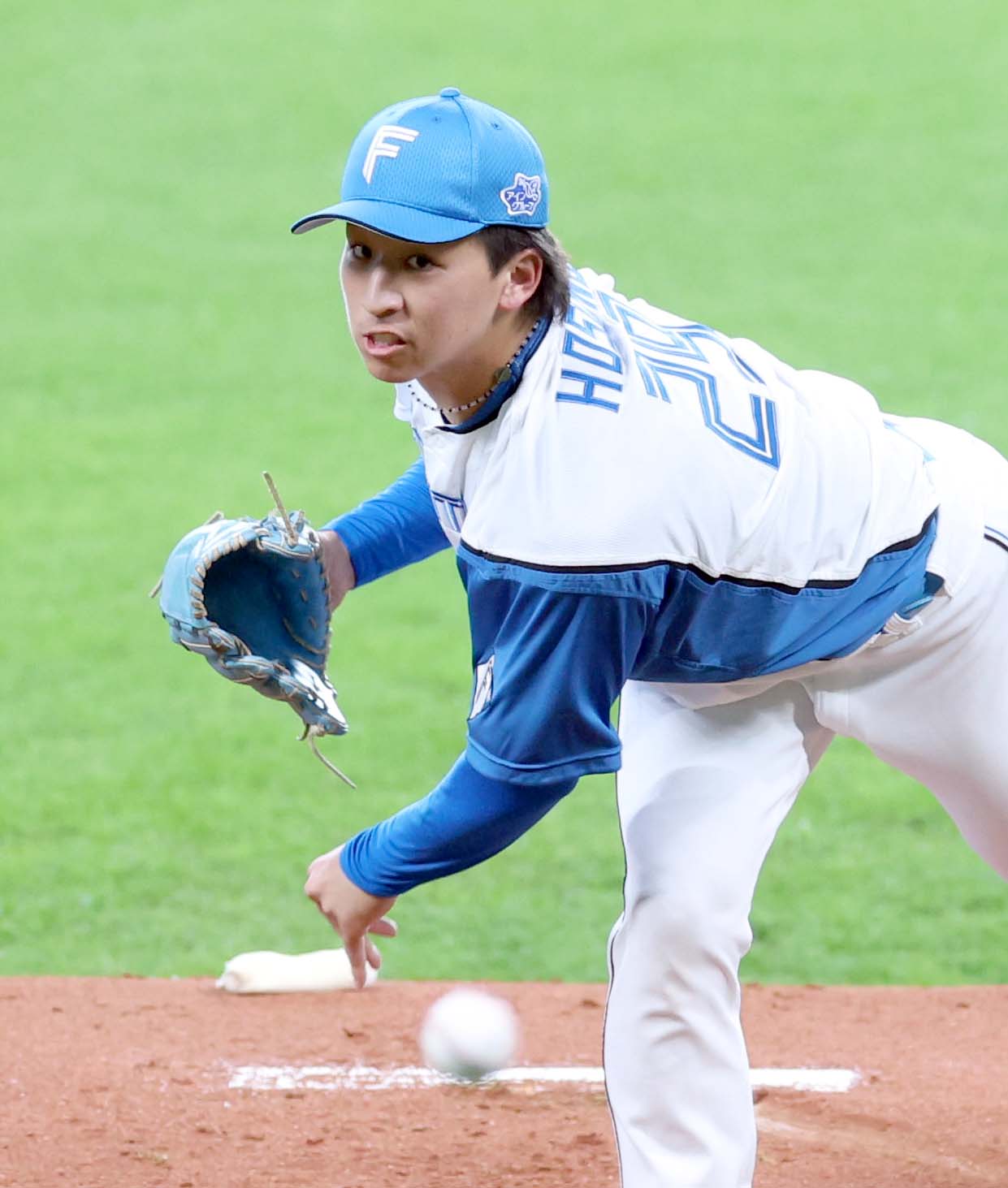 イースタン・リーグ　日本ハム対巨人　4回を投げ無安打に抑える細野（撮影・黒川智章）