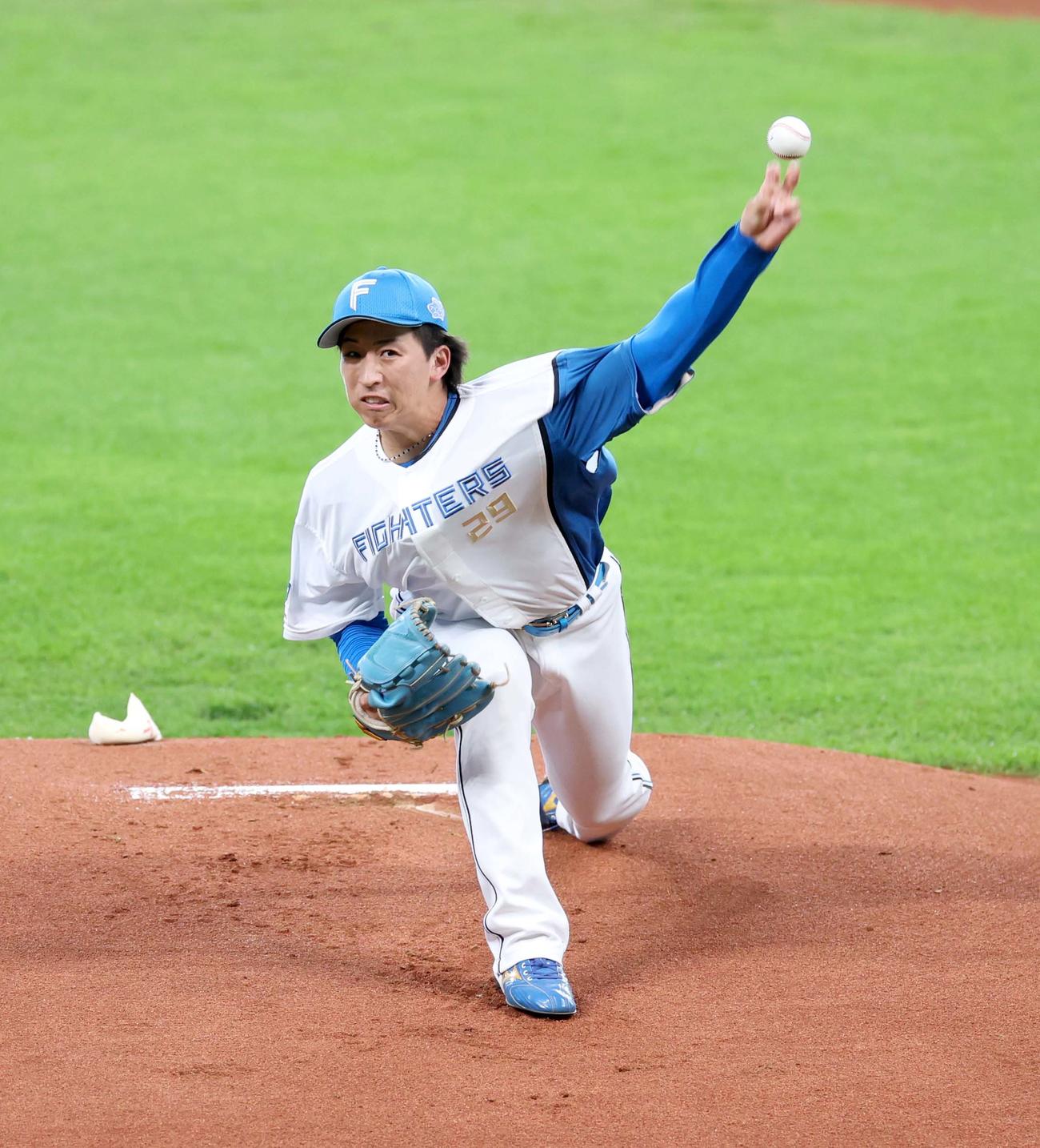 イースタン・リーグ　日本ハム対巨人　4回を投げ無安打に抑える細野（撮影・黒川智章）