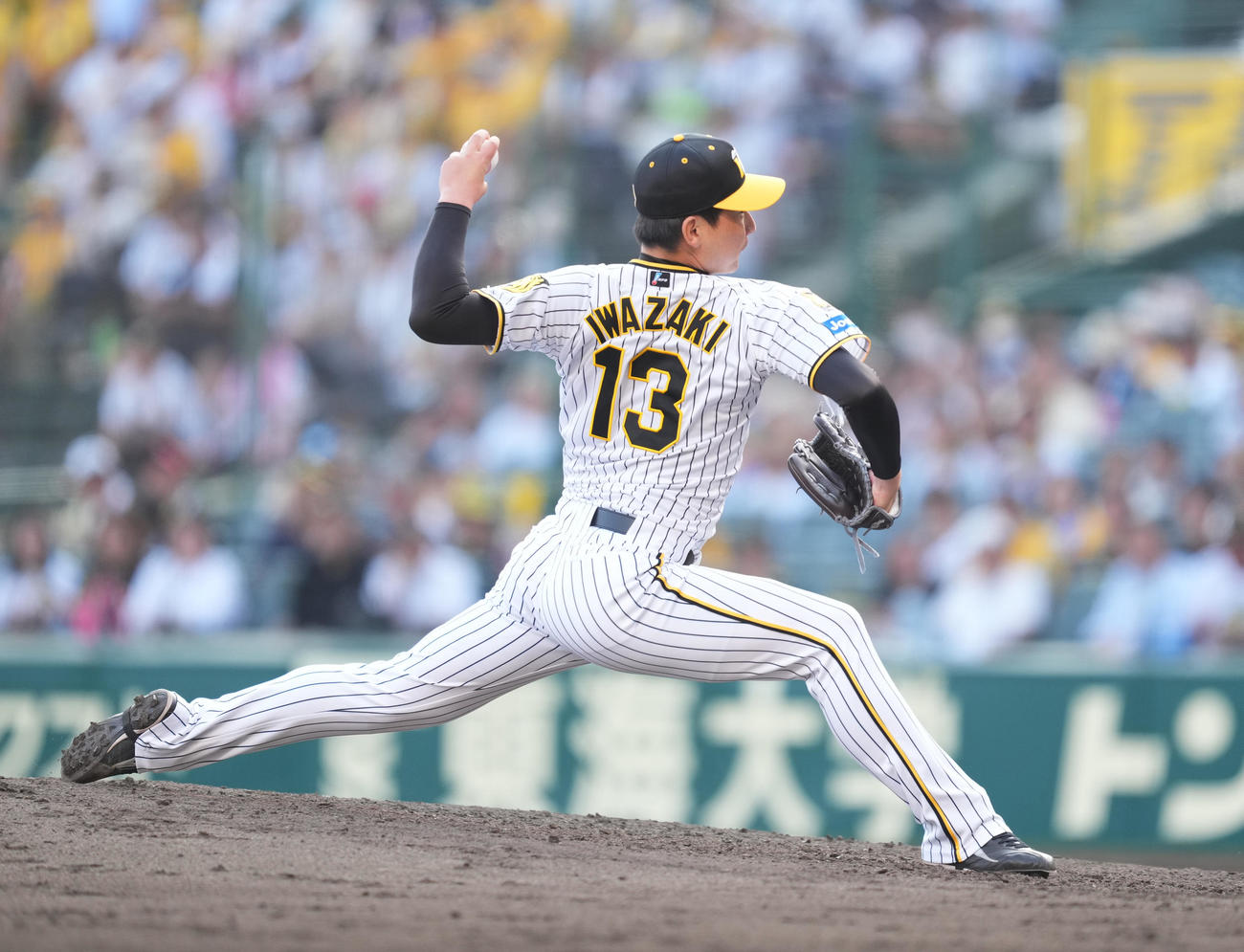 阪神対巨人　10回に登板した阪神岩崎（撮影・菅敏）