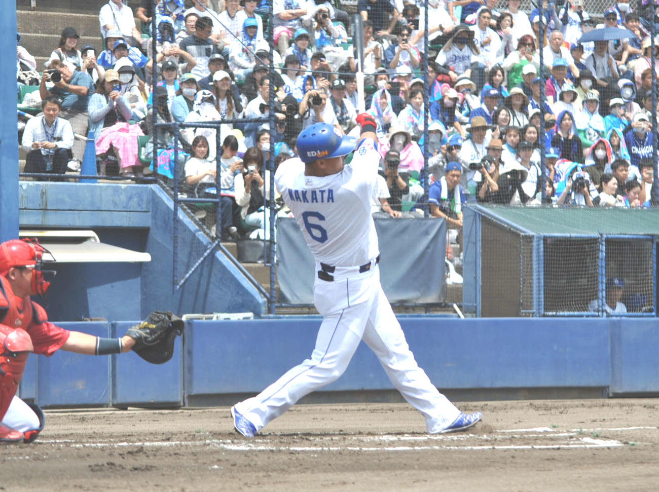 ウエスタン・リーグ広島戦で実戦復帰した中日中田