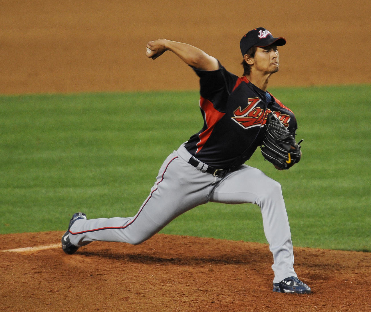 WBC決勝　韓国対日本　9回に3番手として登板した日本ダルビッシュ有（2009年3月23日撮影）