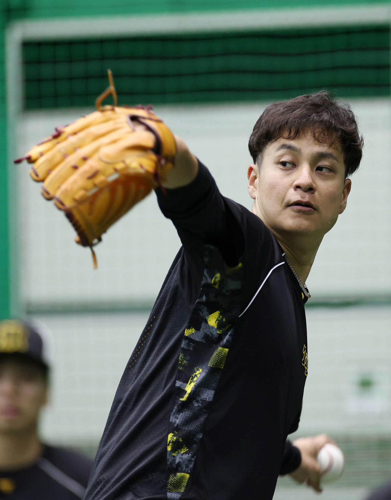 阪神対日本ハム　キャッチボールする阪神大竹（撮影・前田充）