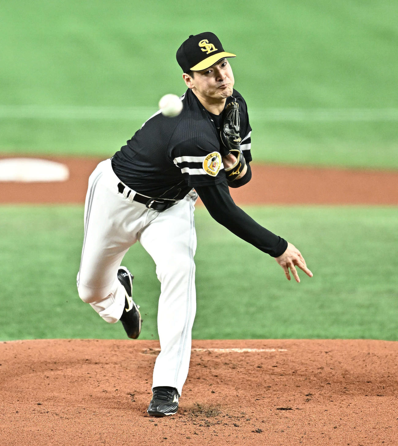 巨人対ソフトバンク　ソフトバンク先発の有原（撮影・滝沢徹郎）