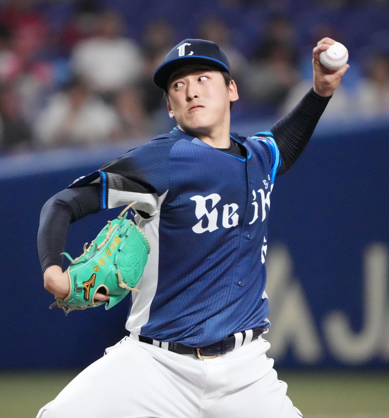中日対西武　西武先発の隅田（撮影・森本幸一）