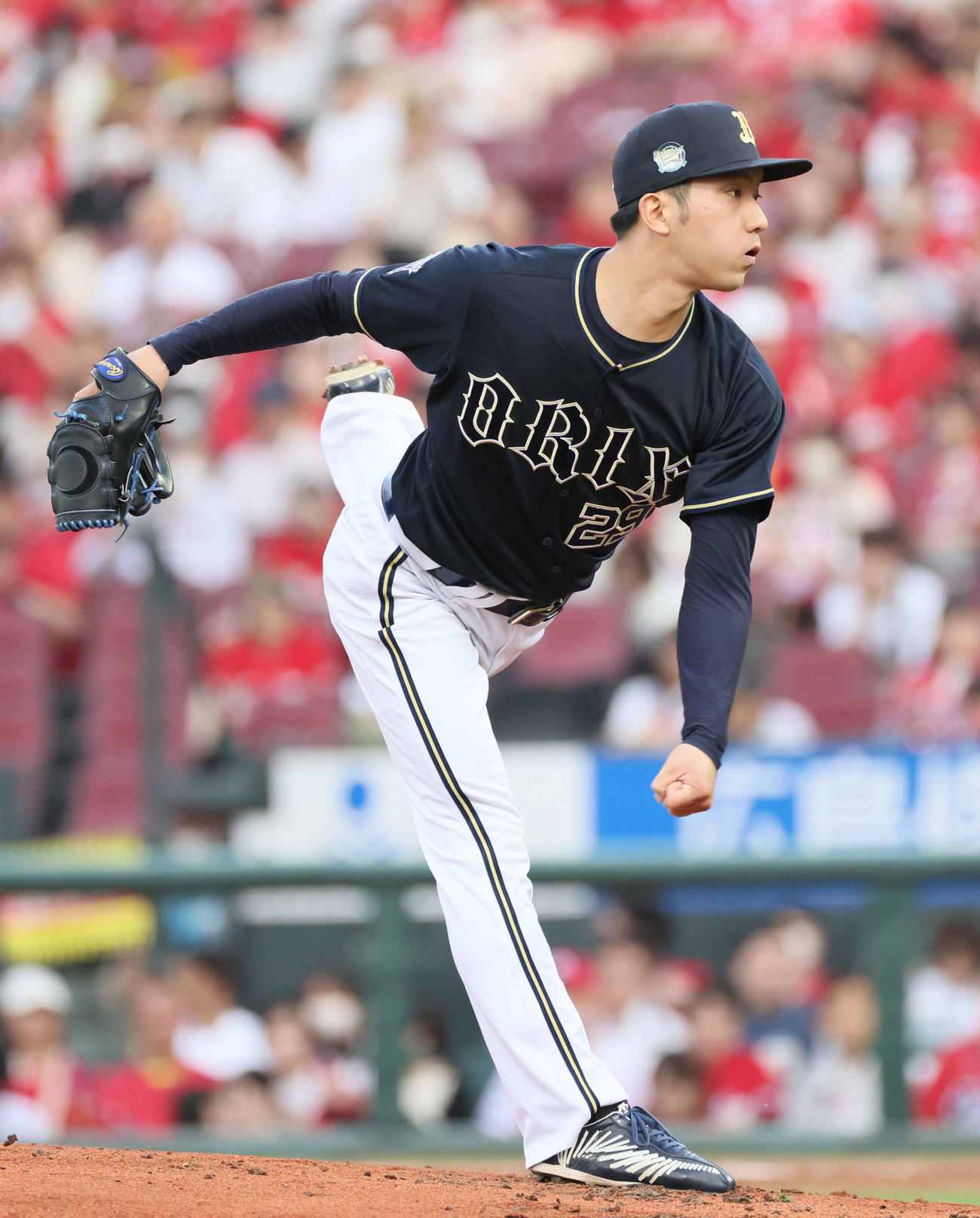 広島対オリックス　オリックス先発の田嶋（撮影・加藤孝規）