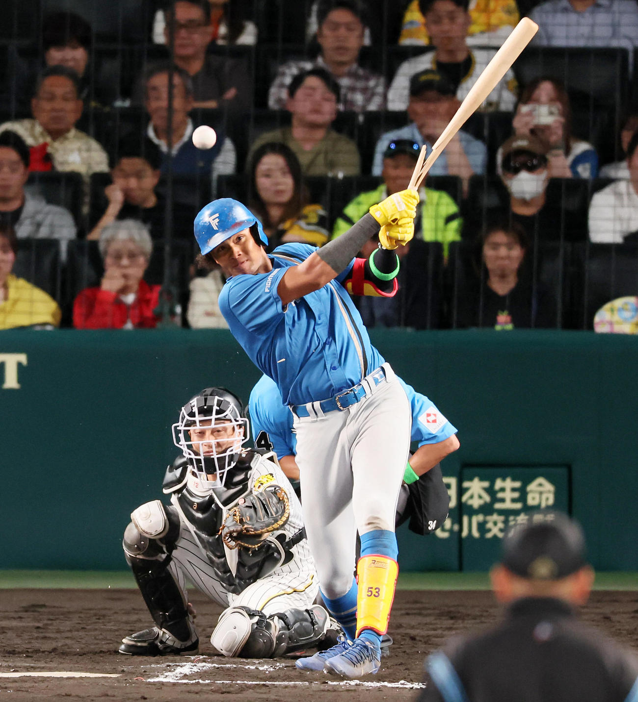 阪神対日本ハム　7回表日本ハム1死一、三塁、水谷は中適時打を放つ（撮影・加藤哉）