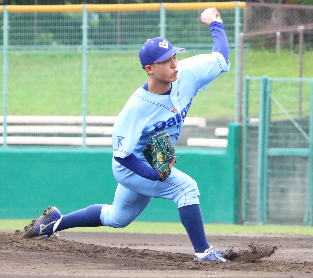 YBSホールディングス戦に先発した大阪ガス・本間（撮影・塚本光）