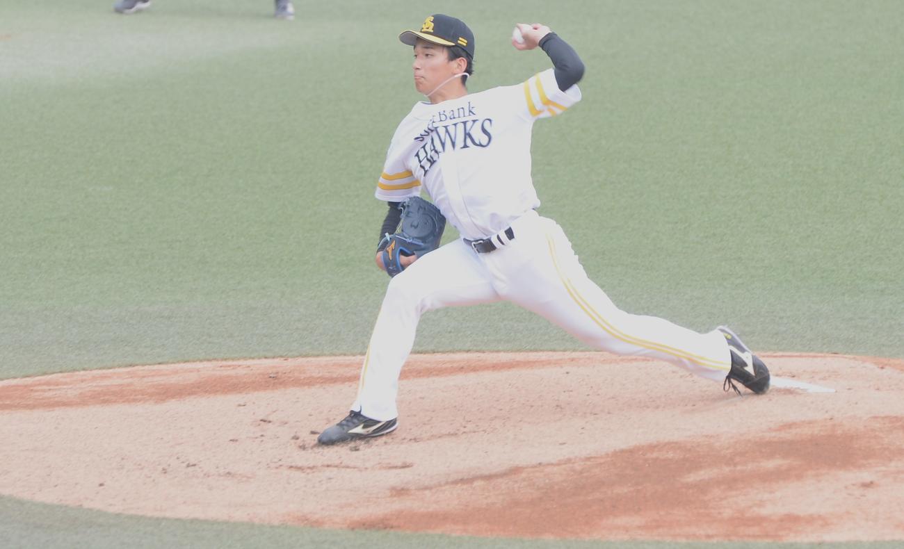 先発し5回1失点の好投を見せたソフトバンク前田悠（撮影・佐藤究）