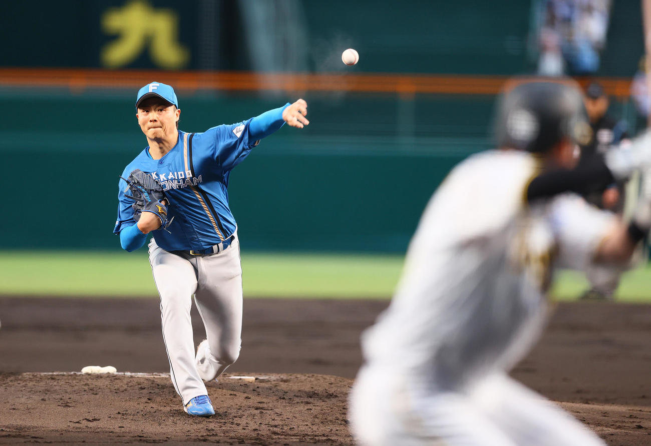 阪神対日本ハム　日本ハム先発の山崎は7回を無失点に抑える（撮影・上山淳一）