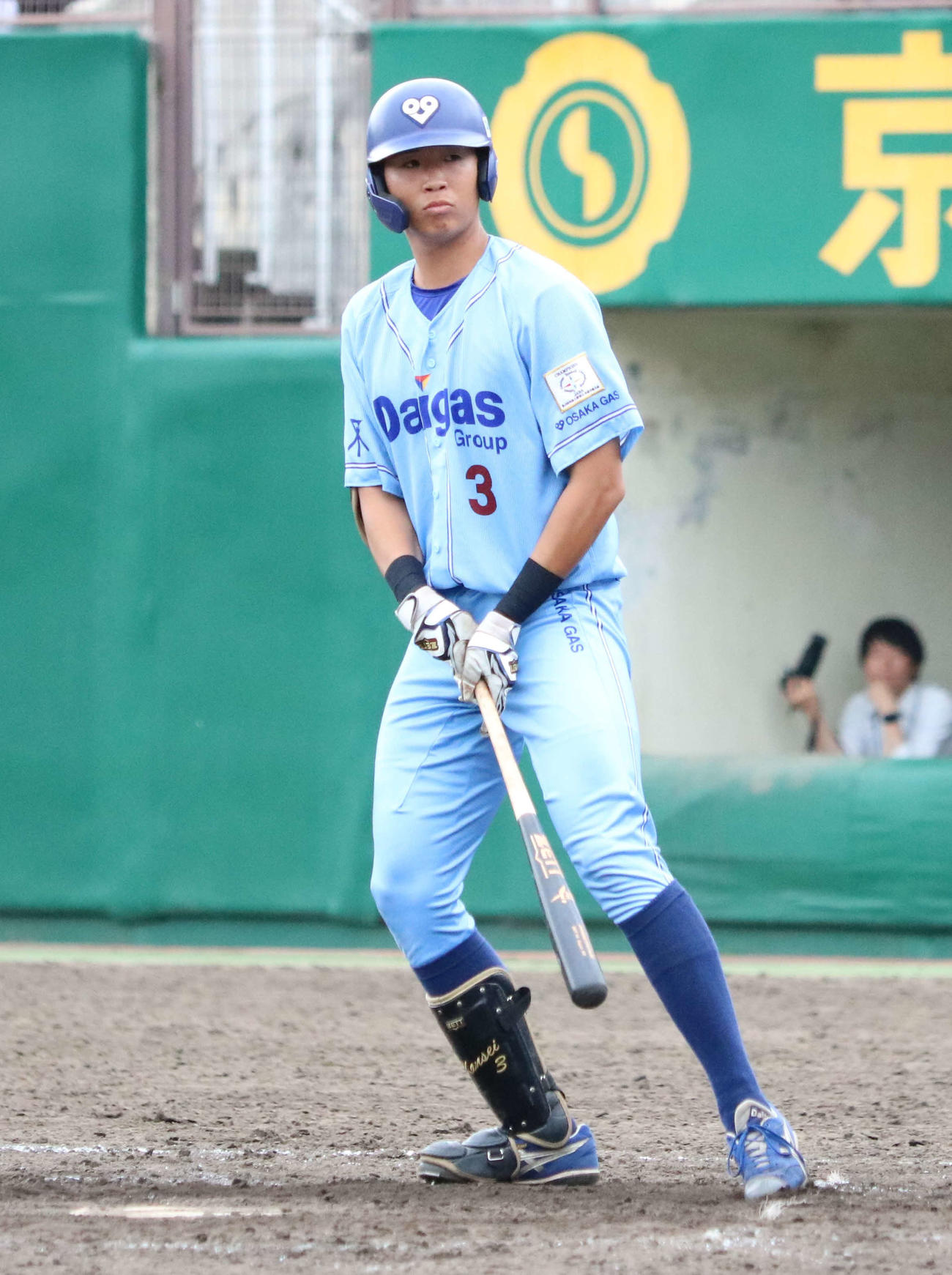 YBSホールディングス戦で無安打も2四球を選んだ大阪ガス・高波（撮影・塚本光）