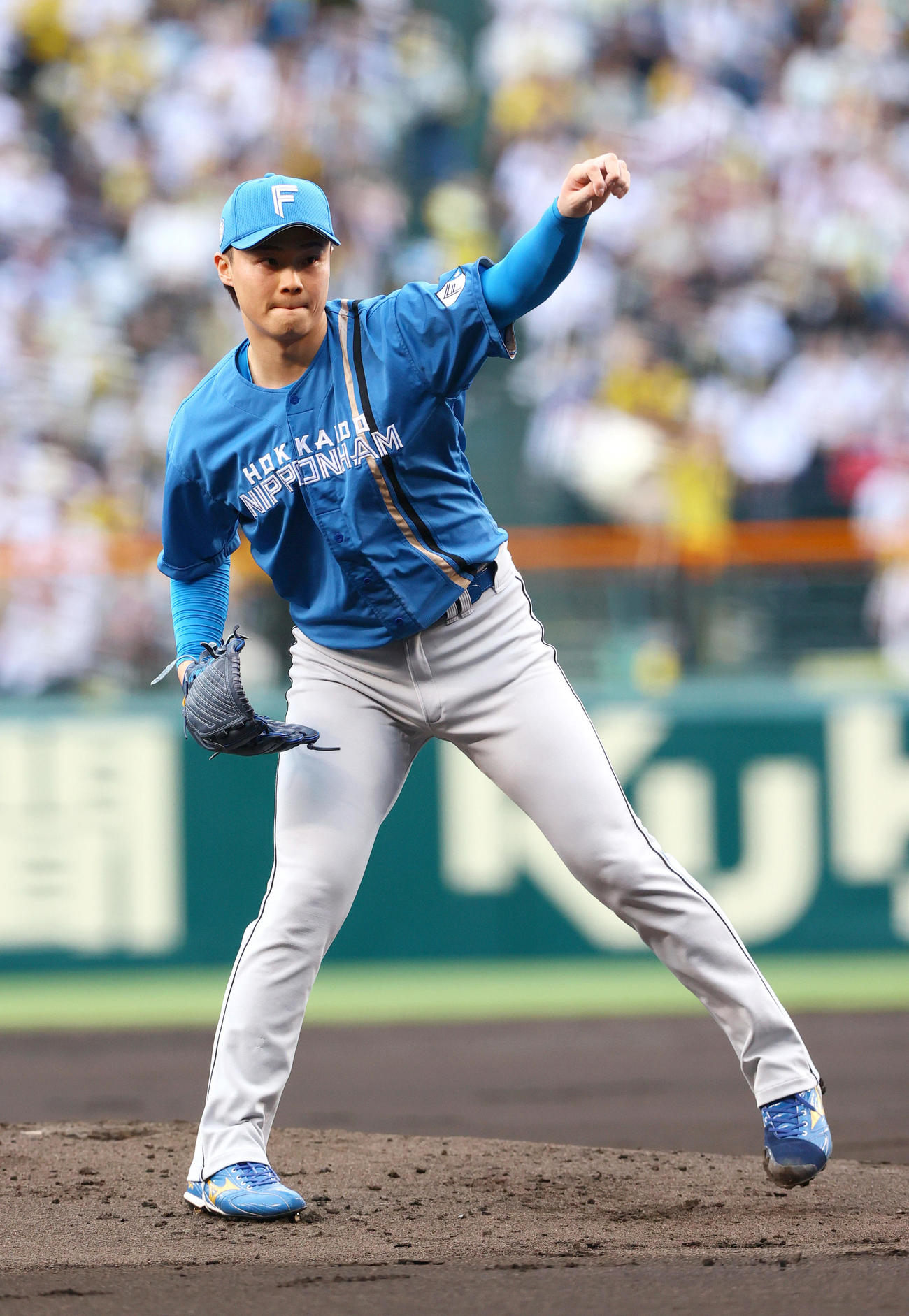 阪神対日本ハム　日本ハム先発の山崎（撮影・上山淳一）