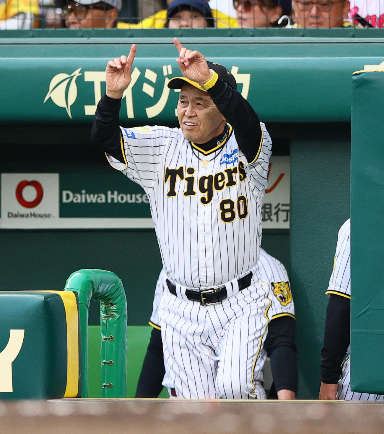 阪神対日本ハム　リクエストする岡田監督（撮影・上山淳一）