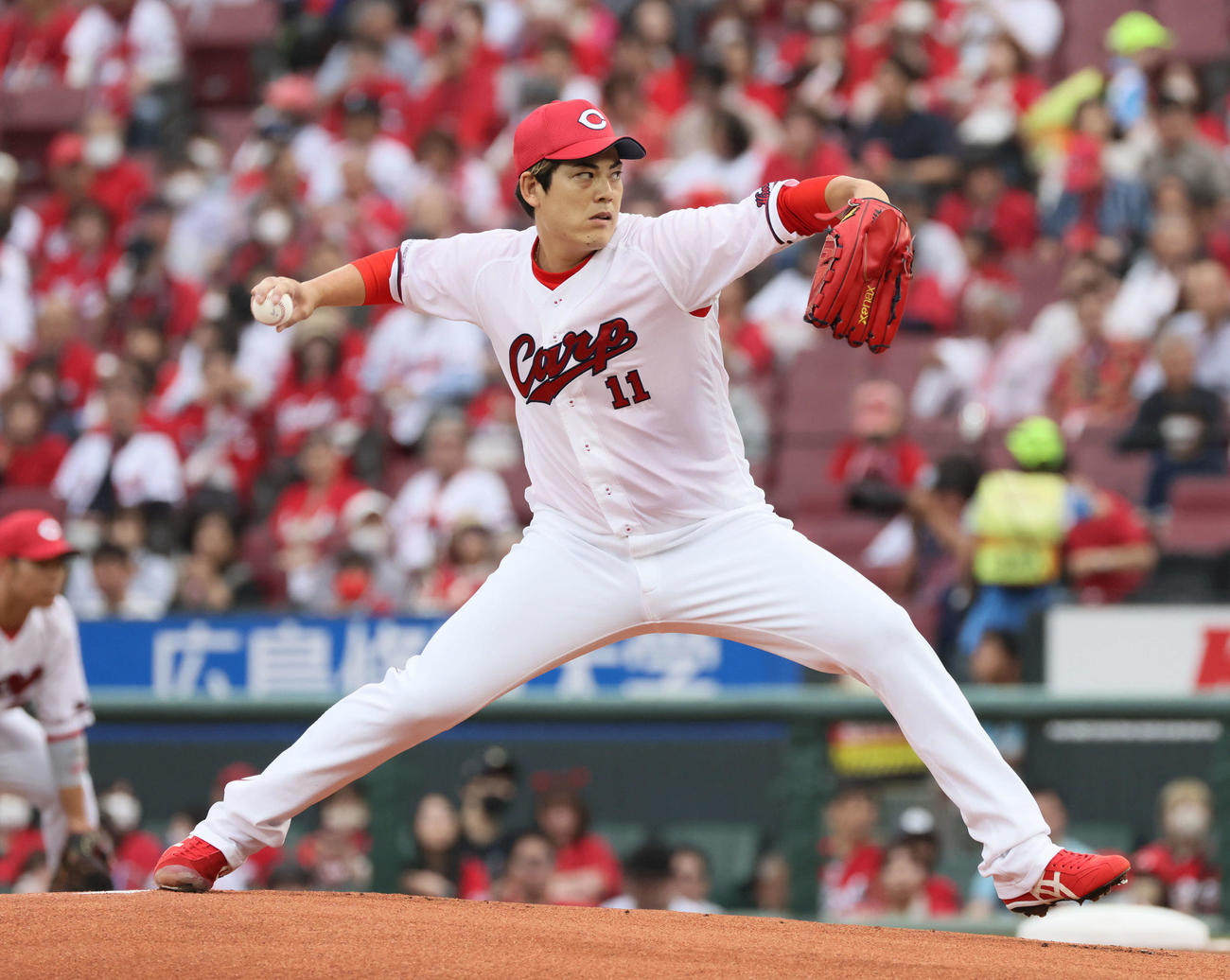 広島対オリックス　広島先発の九里（撮影・加藤孝規）
