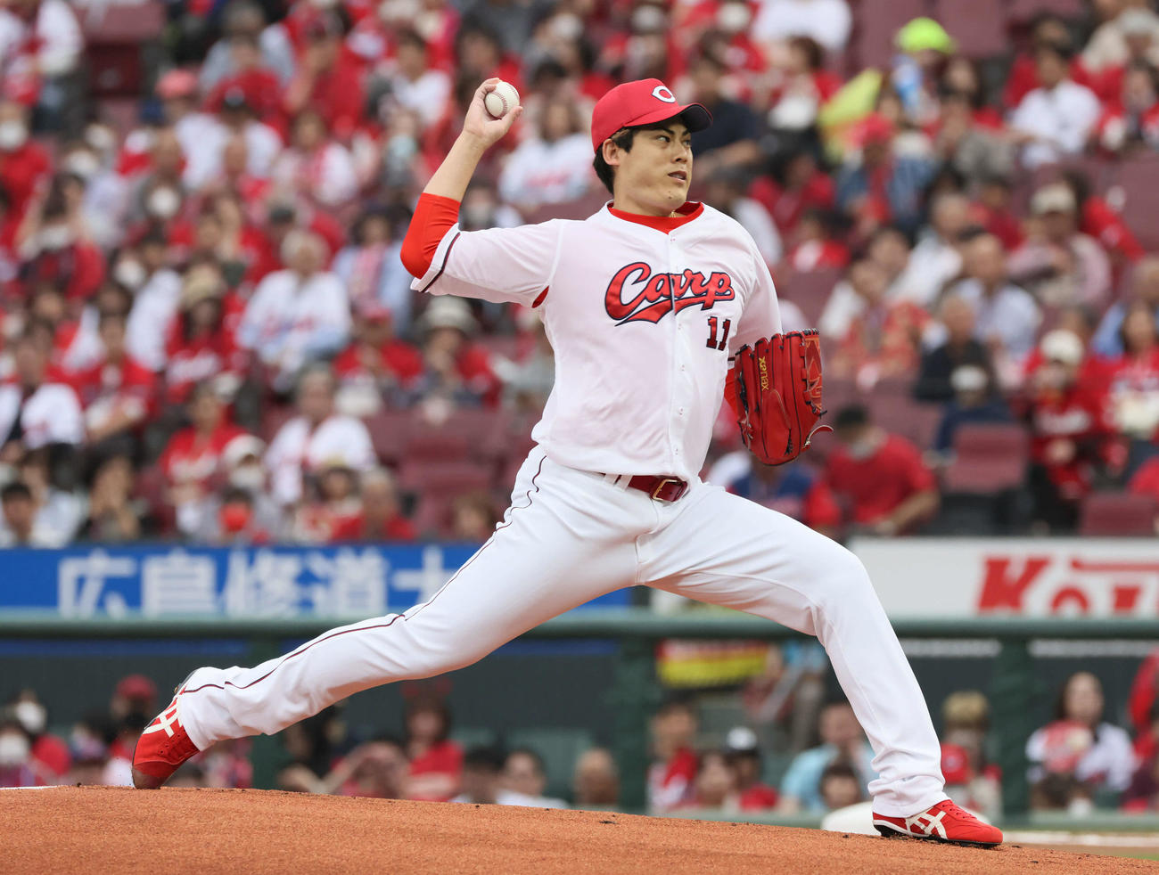 広島対オリックス　広島先発の九里（撮影・加藤孝規）