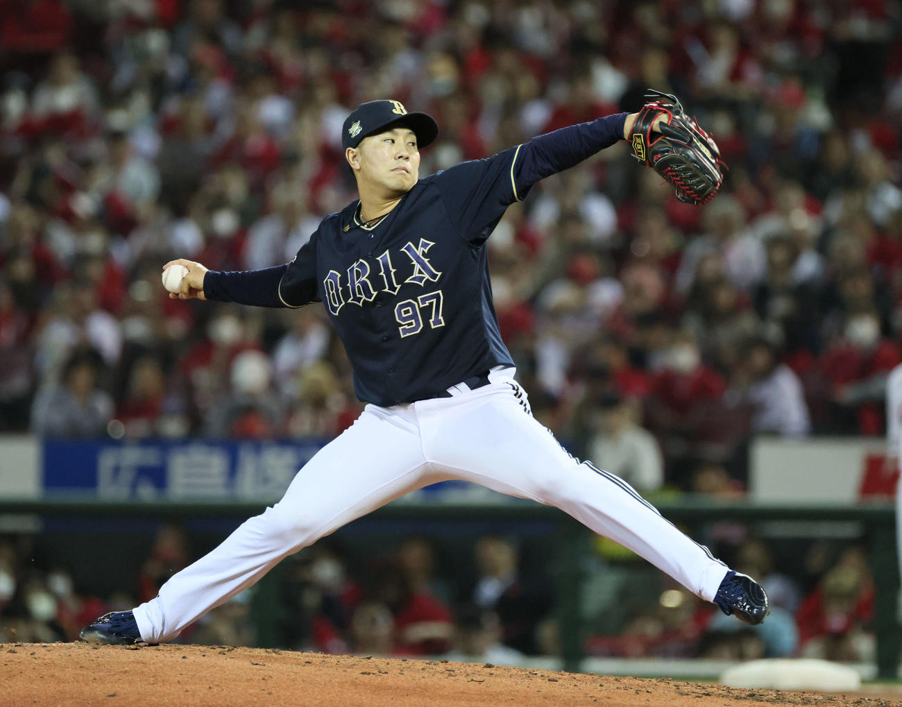 広島対オリックス　6回に2番手で登板し、プロ初勝利を挙げた古田島（撮影・加藤孝規）