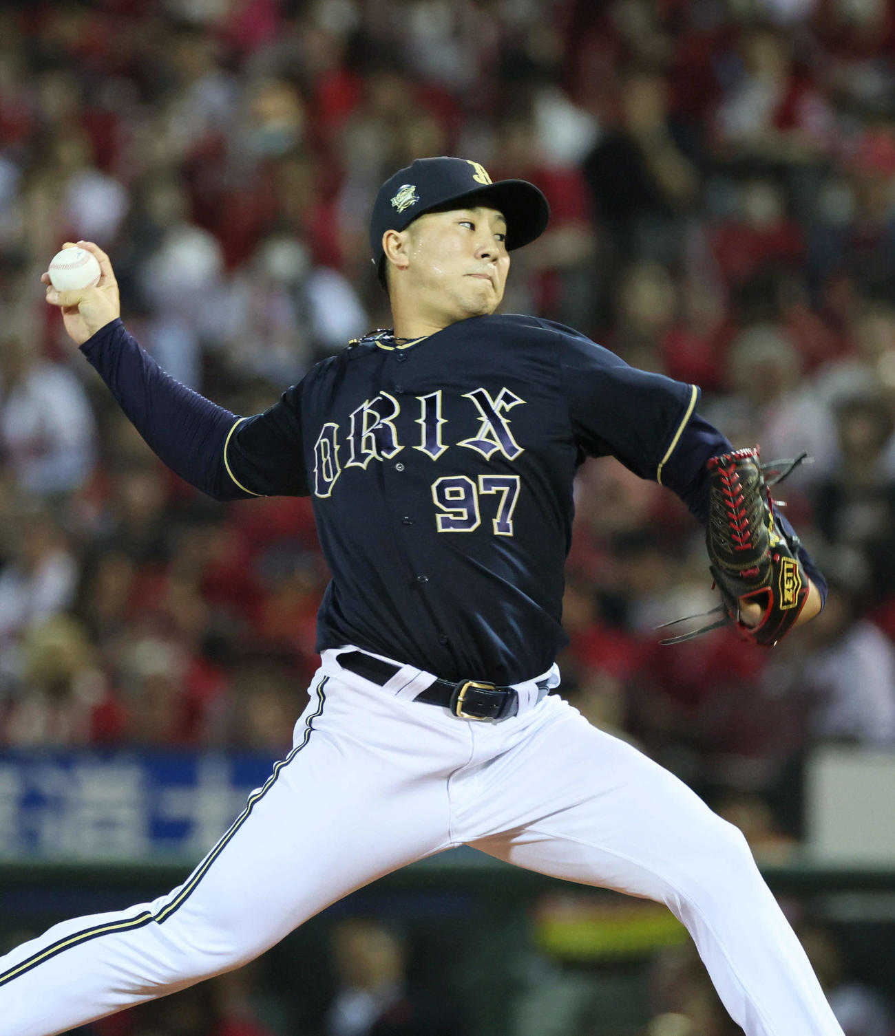 広島対オリックス　6回裏広島、オリックス2番手の古田島（撮影・加藤孝規）