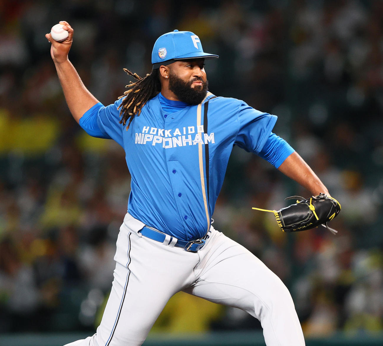 阪神対日本ハム　9回裏に登板する日本ハムザバラ（撮影・上山淳一）