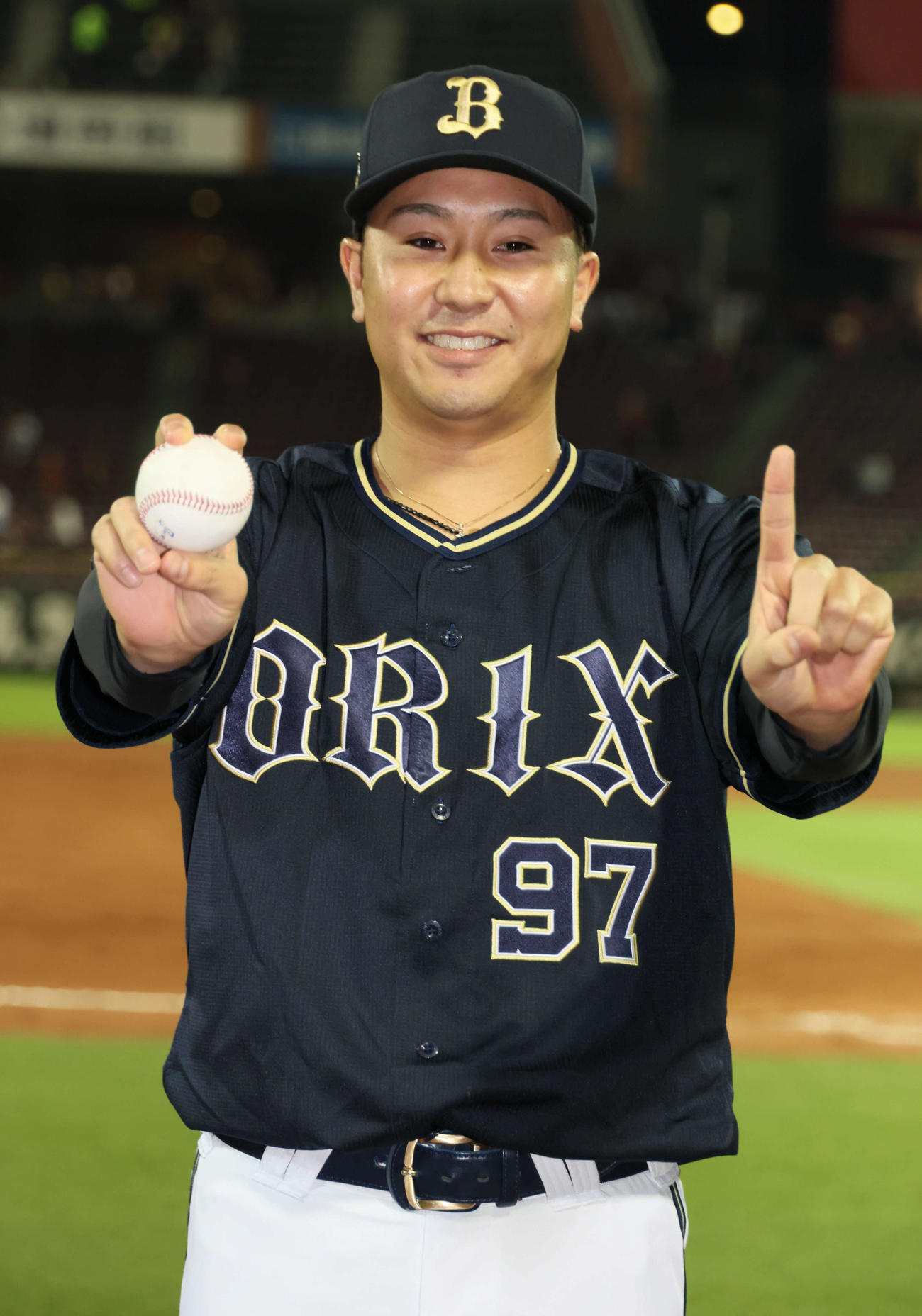 広島対オリックス　プロ初勝利の古田島（撮影・加藤孝規）