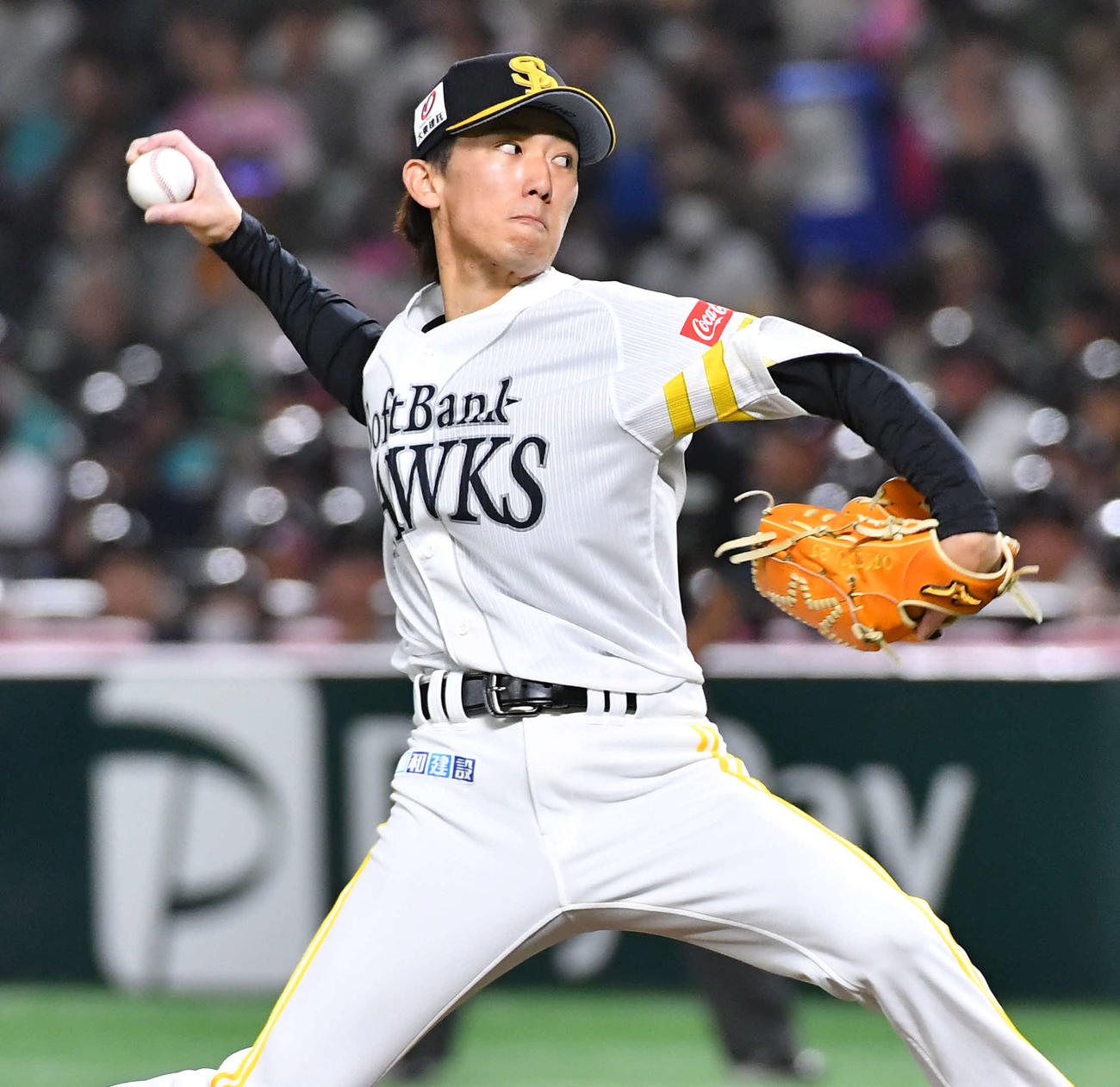 ソフトバンク大津亮介（2024年3月14日撮影）