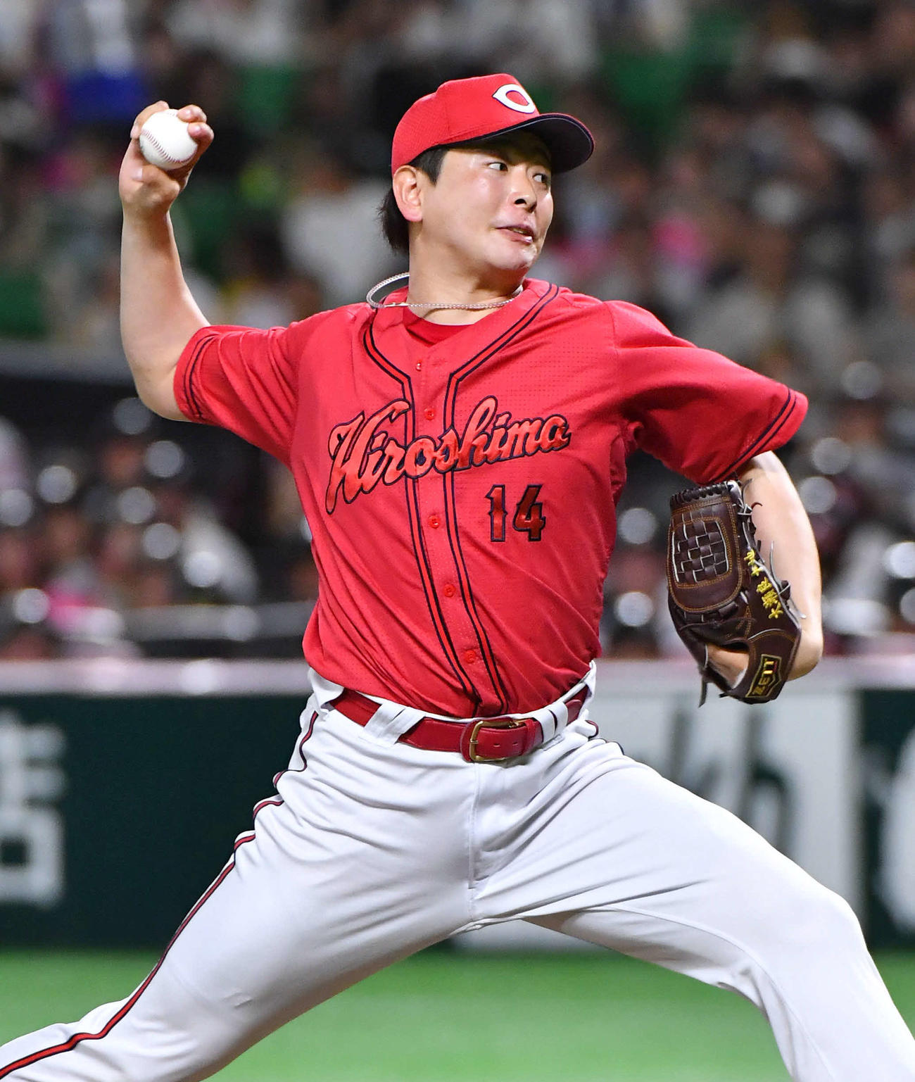 ソフトバンク対広島　広島先発の大瀬良（撮影・岩下翔太）