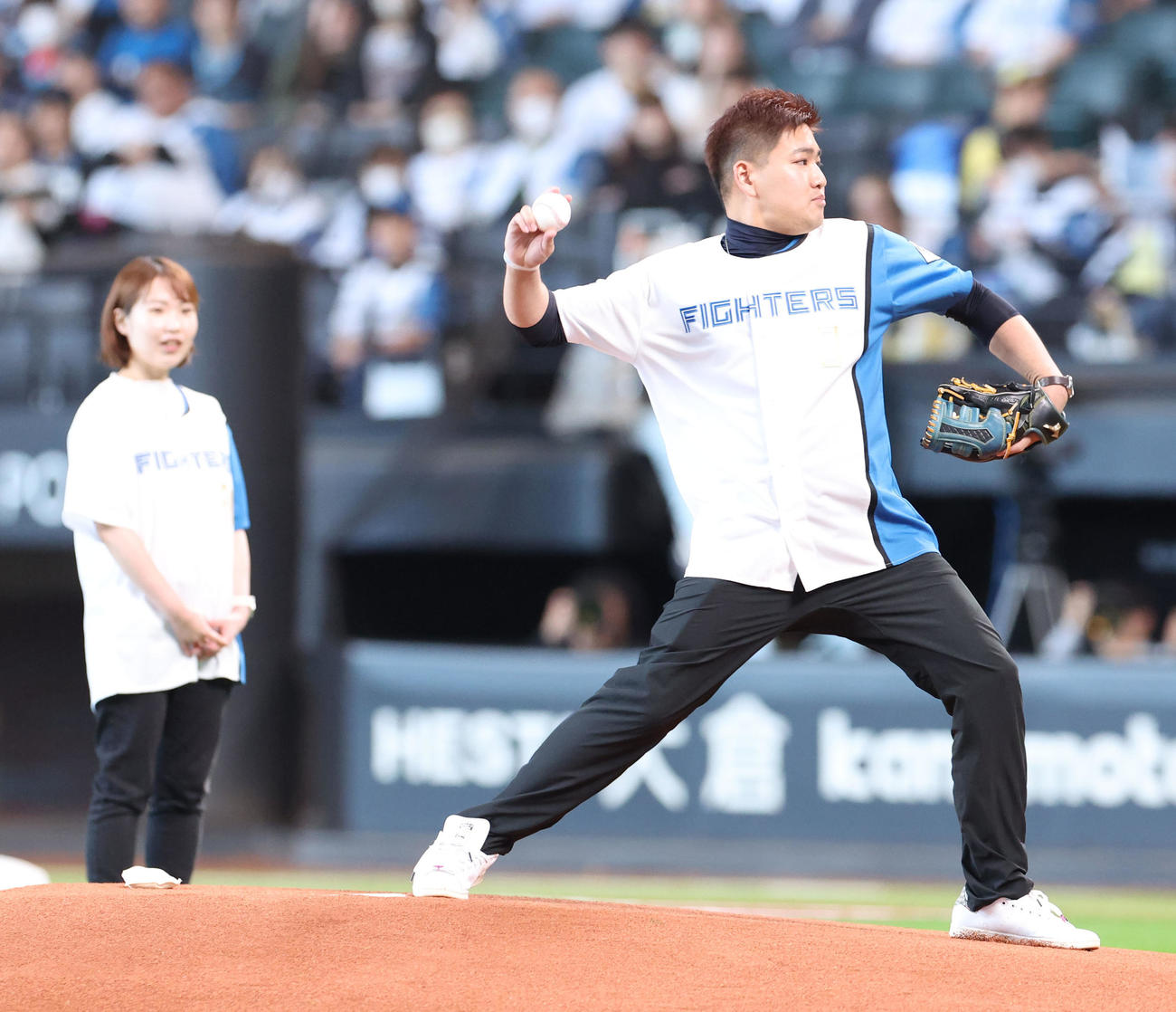 日本ハム対DeNA　試合前、「プロポーズ大作戦」が行われるエスコンフィールド北海道（撮影・佐藤翔太）