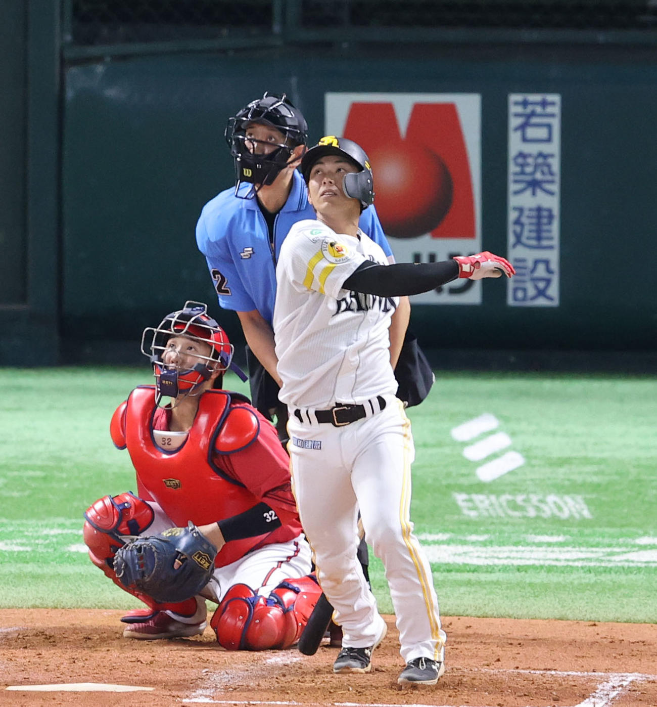 ソフトバンク対広島　3回裏ソフトバンク無死二塁、今宮は先制の右前適時打を放つ（撮影・梅根麻紀）