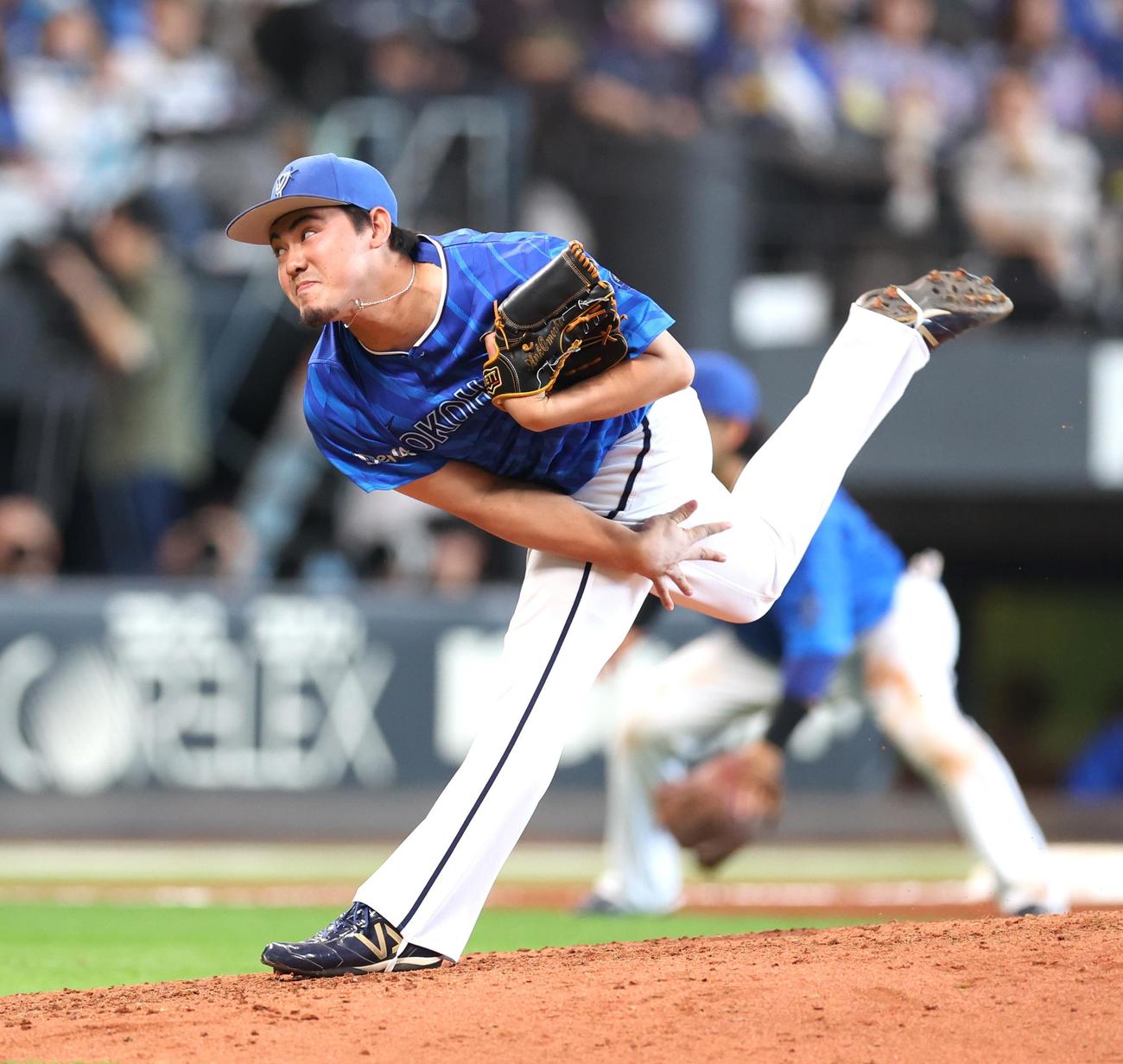 日本ハム対DeNA 8回に登板の中川虎（撮影・黒川智章）