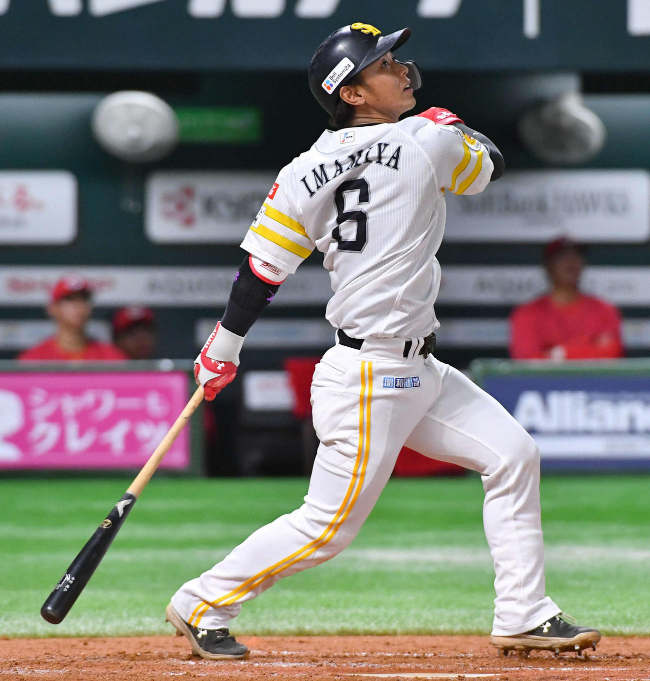 ソフトバンク対広島　3回裏ソフトバンク無死二塁、今宮は先制の右前適時打を放つ（撮影・岩下翔太）