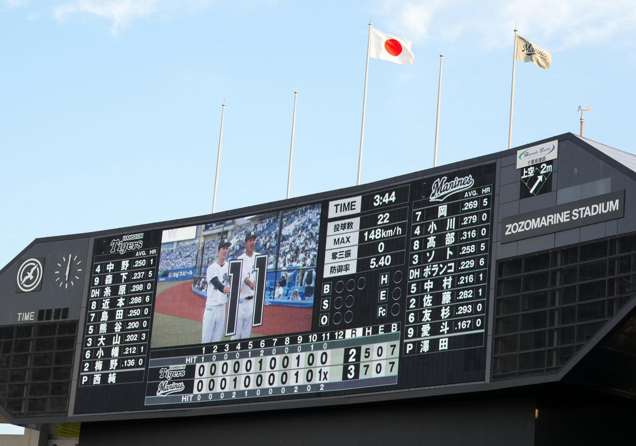 ロッテ対阪神　4試合連続延長戦の末、ロッテが勝利した（撮影・横山健太）