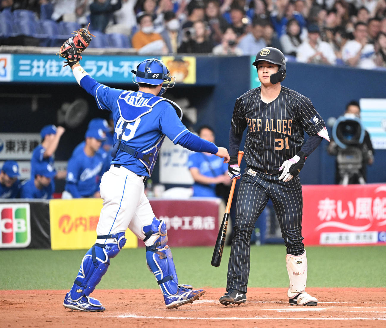 オリックス対中日　12回裏オリックス2死、太田は空振り三振で試合終了となる（撮影・和賀正仁）