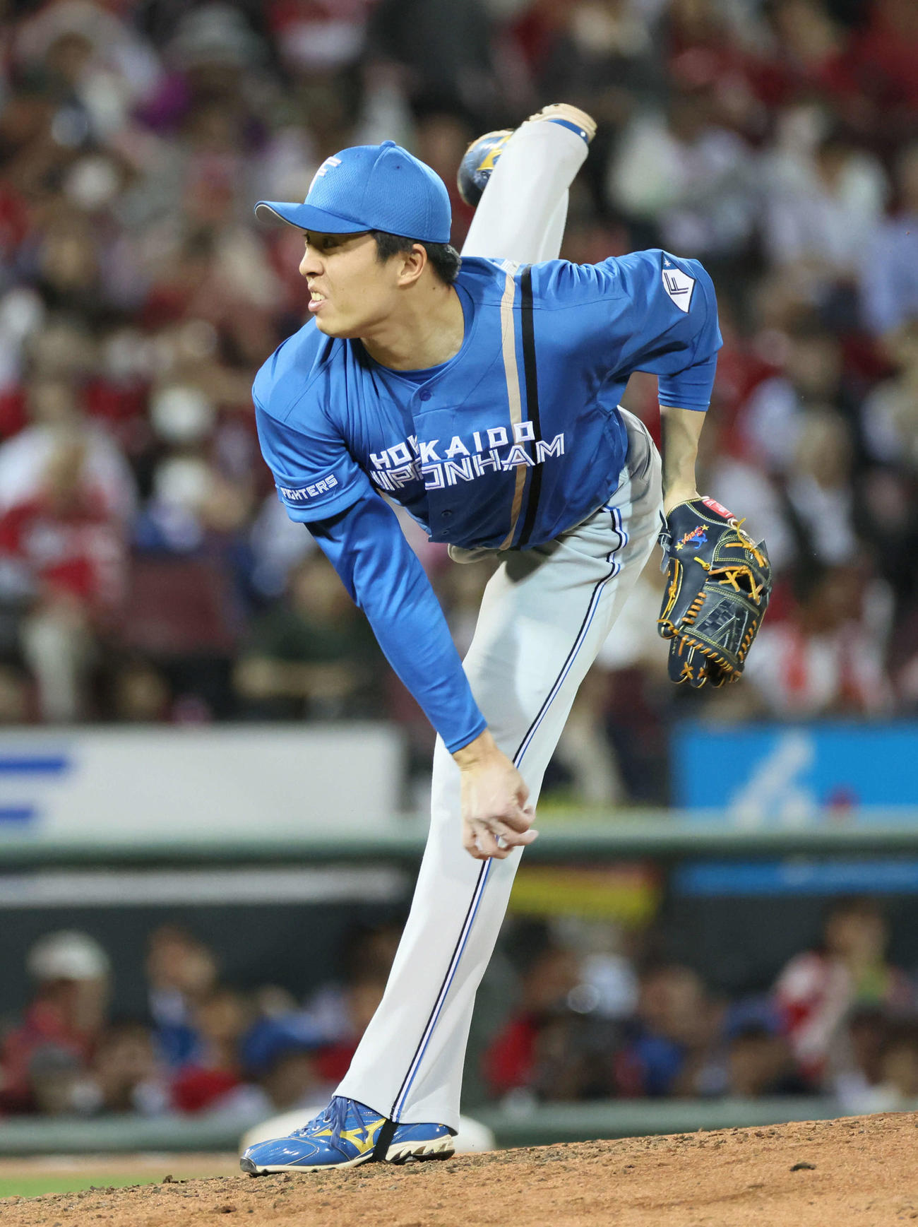 広島対日本ハム　6回裏広島、日本ハム2番手の田中正（撮影・加藤孝規）