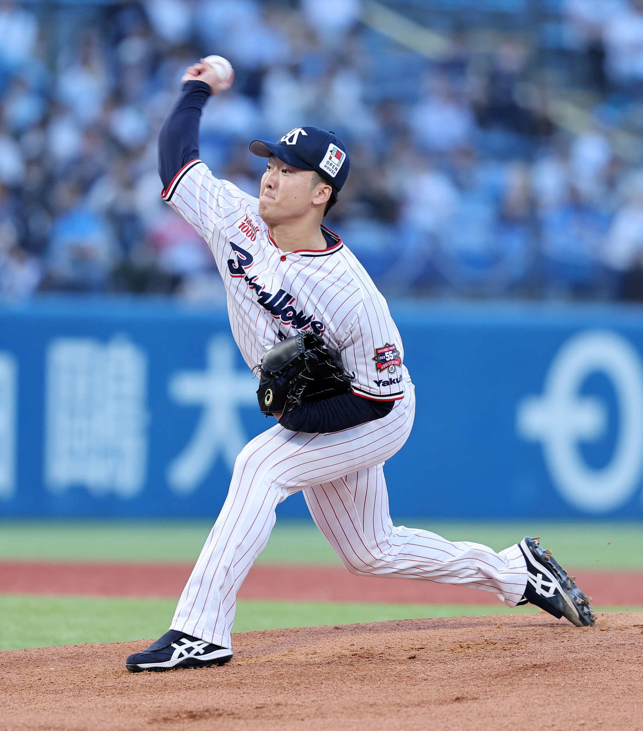 ヤクルト対西武　力投するヤクルト先発の吉村（撮影・鈴木正人）